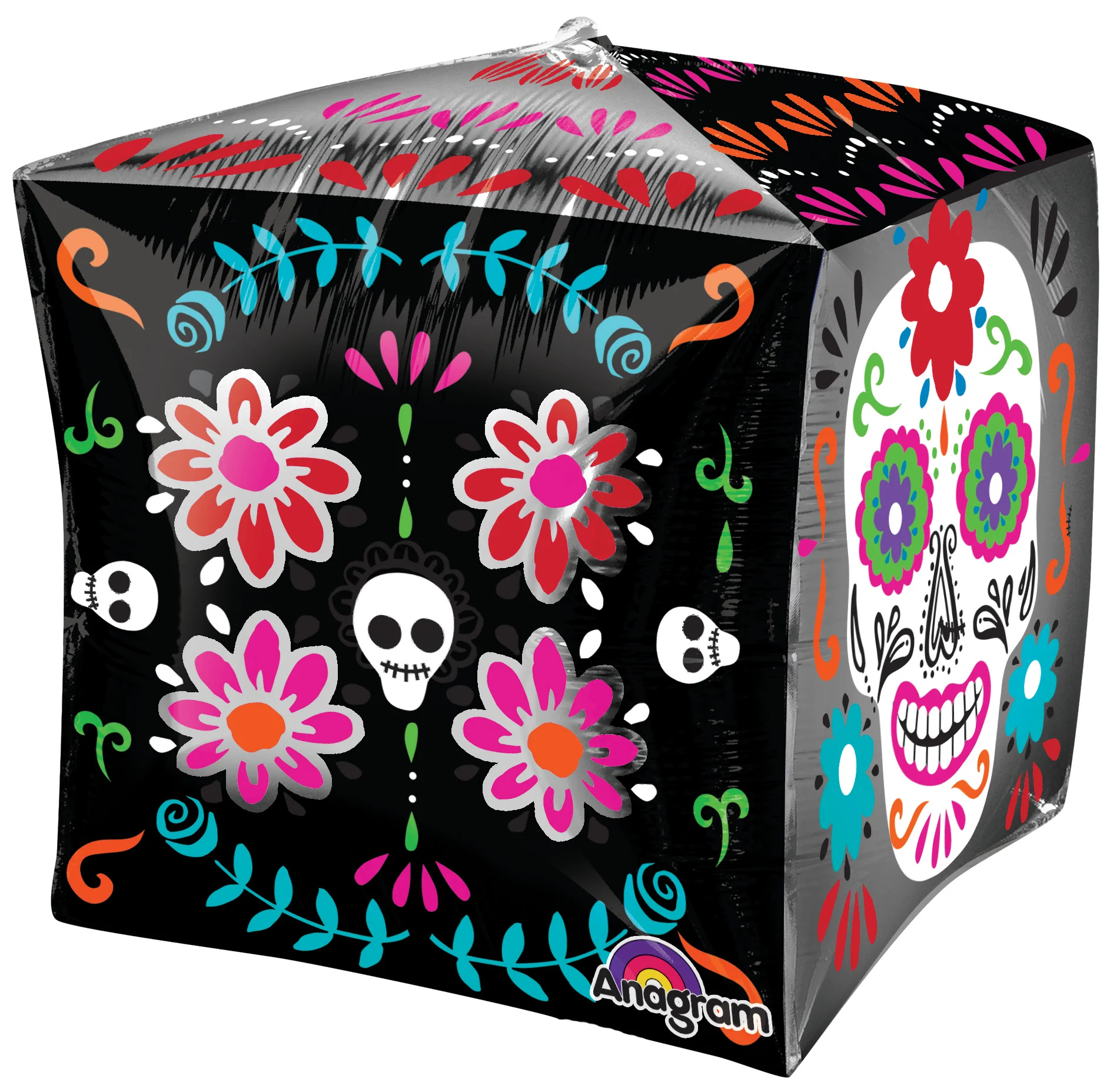 Day of the dead Skull kuutio 3D muotofoliopallo