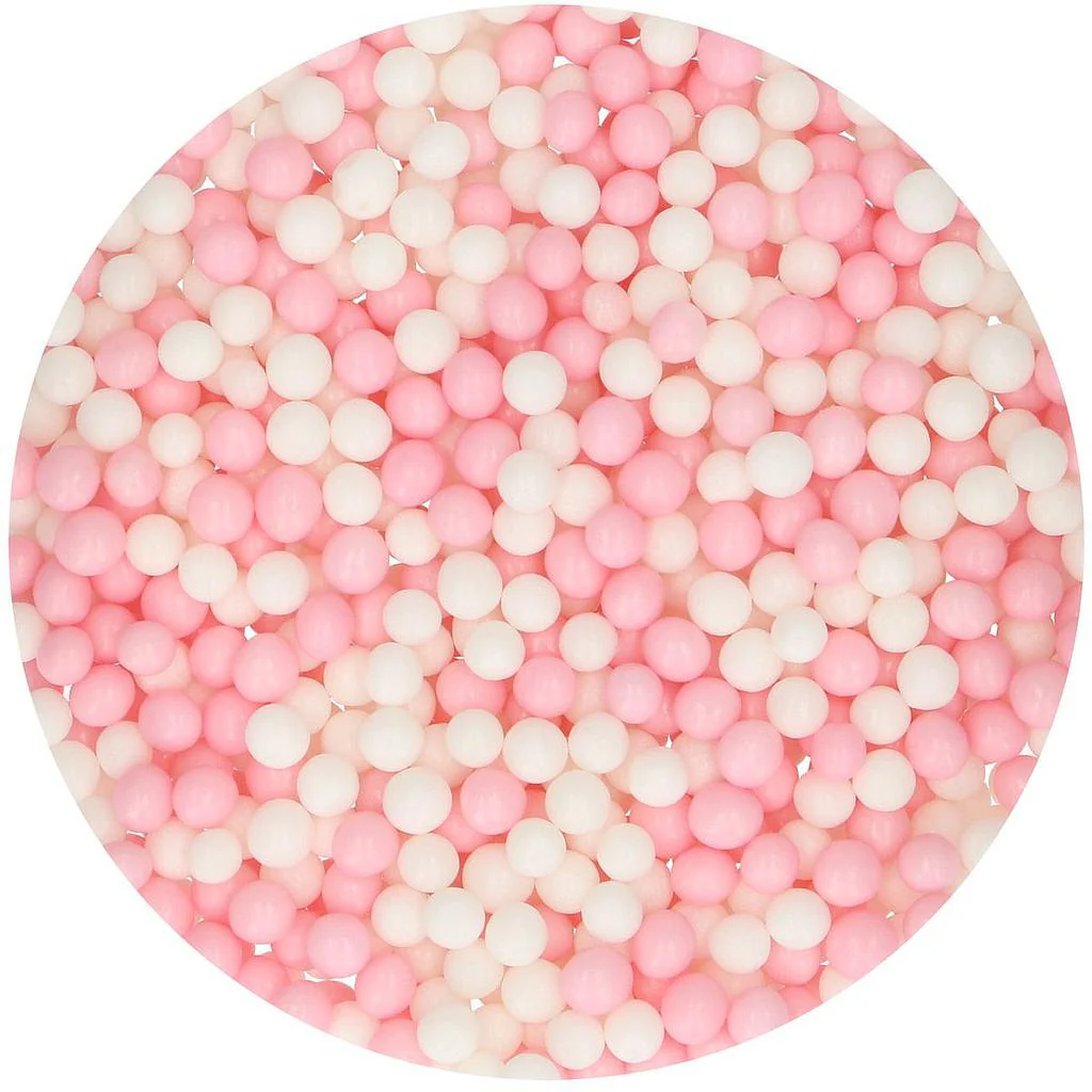 FunCakes pehmeä sokerihelmi, pinkki-valkoinen