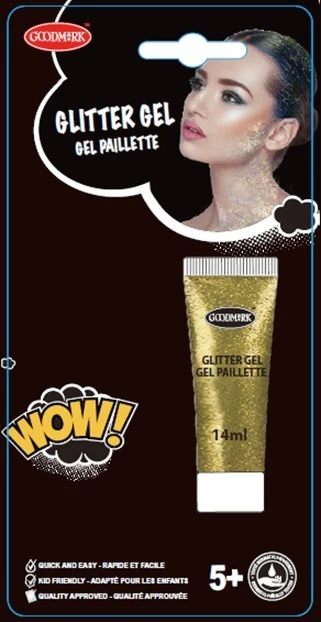 Glittergeeli kullanvärinen 14 ml tuubi