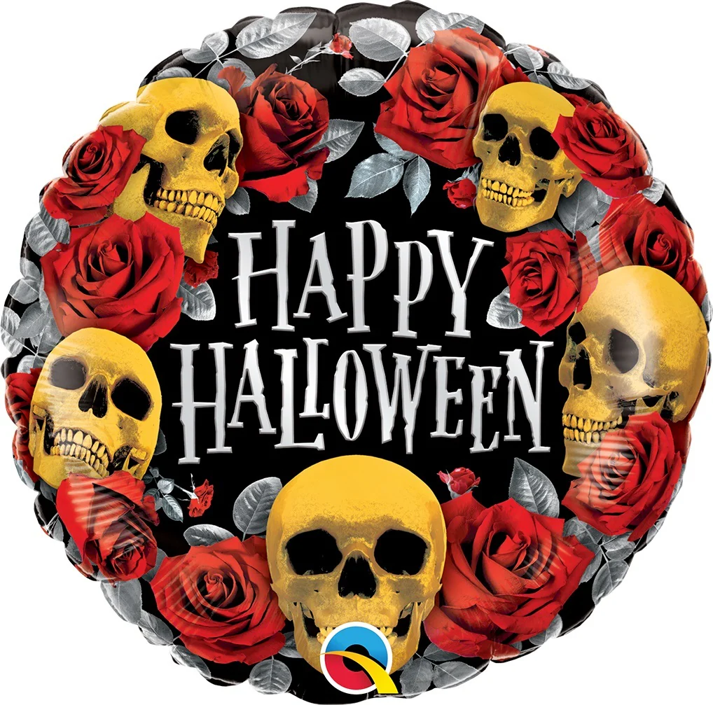 Halloween kultaiset pääkallot foliopallo