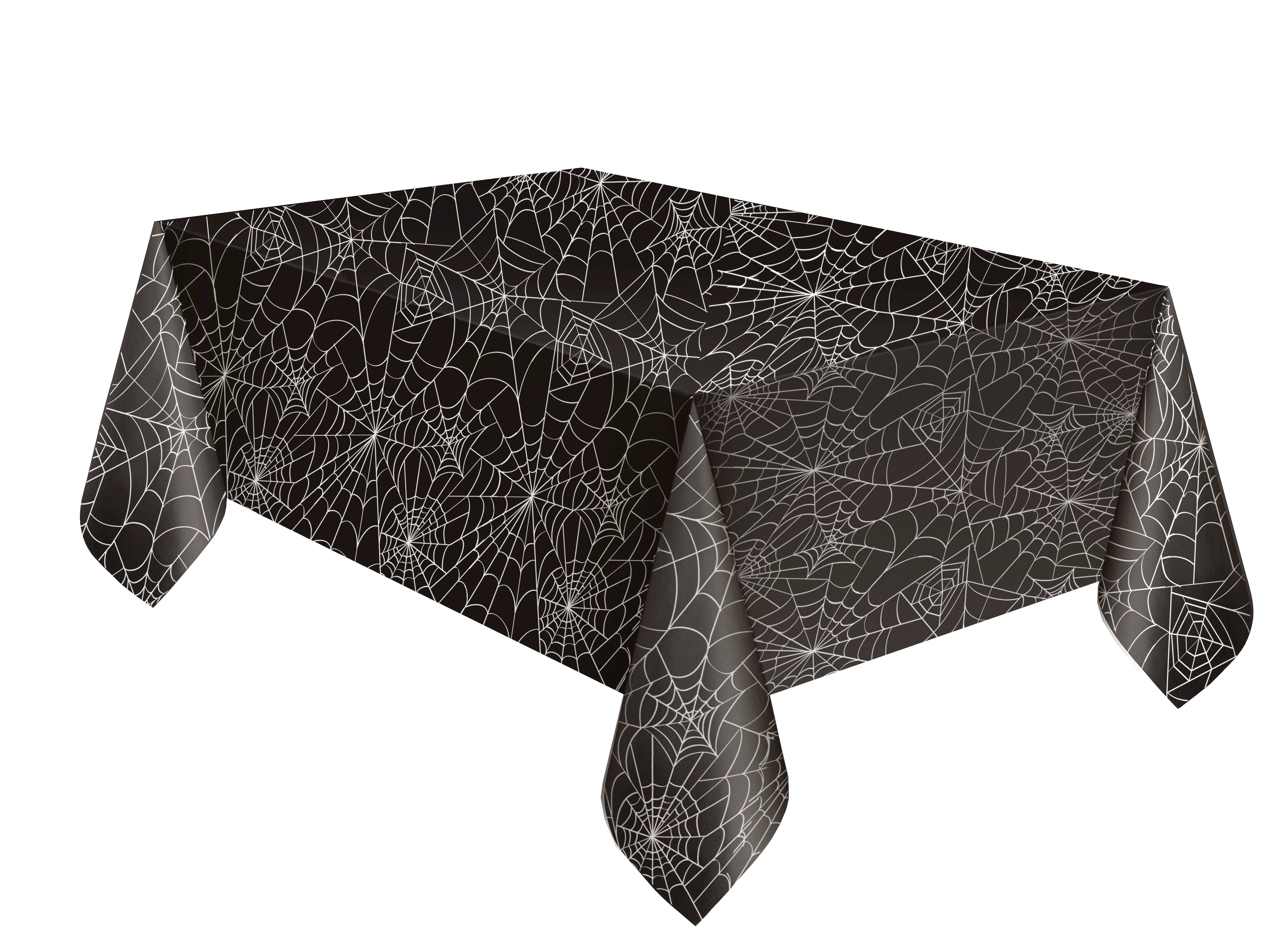 Hämähäkinverkko muovinen pöytäliina, musta 137 x 213 cm - Image 2