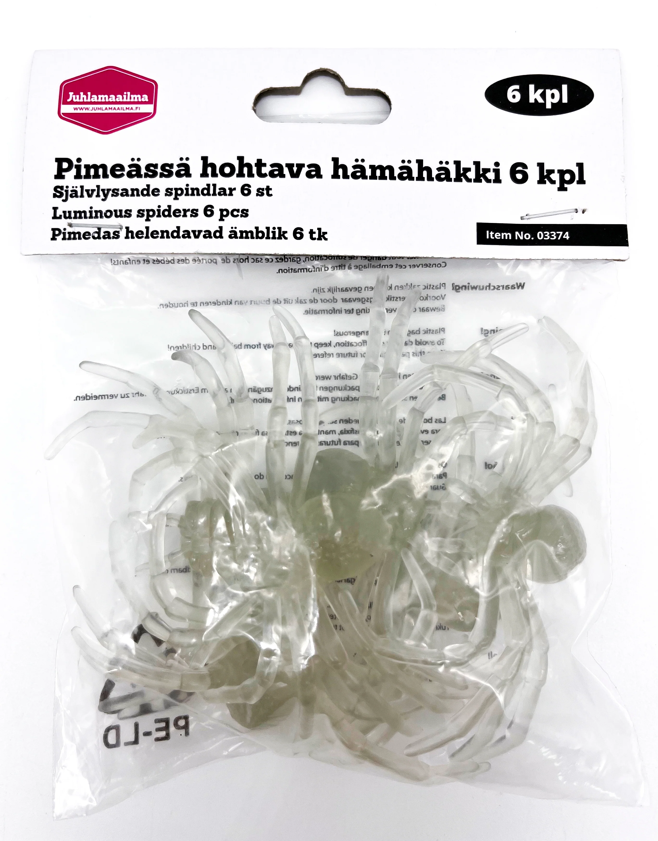 Hämähäkki pimeässä hohtava 6 kpl/pkt - Image 3