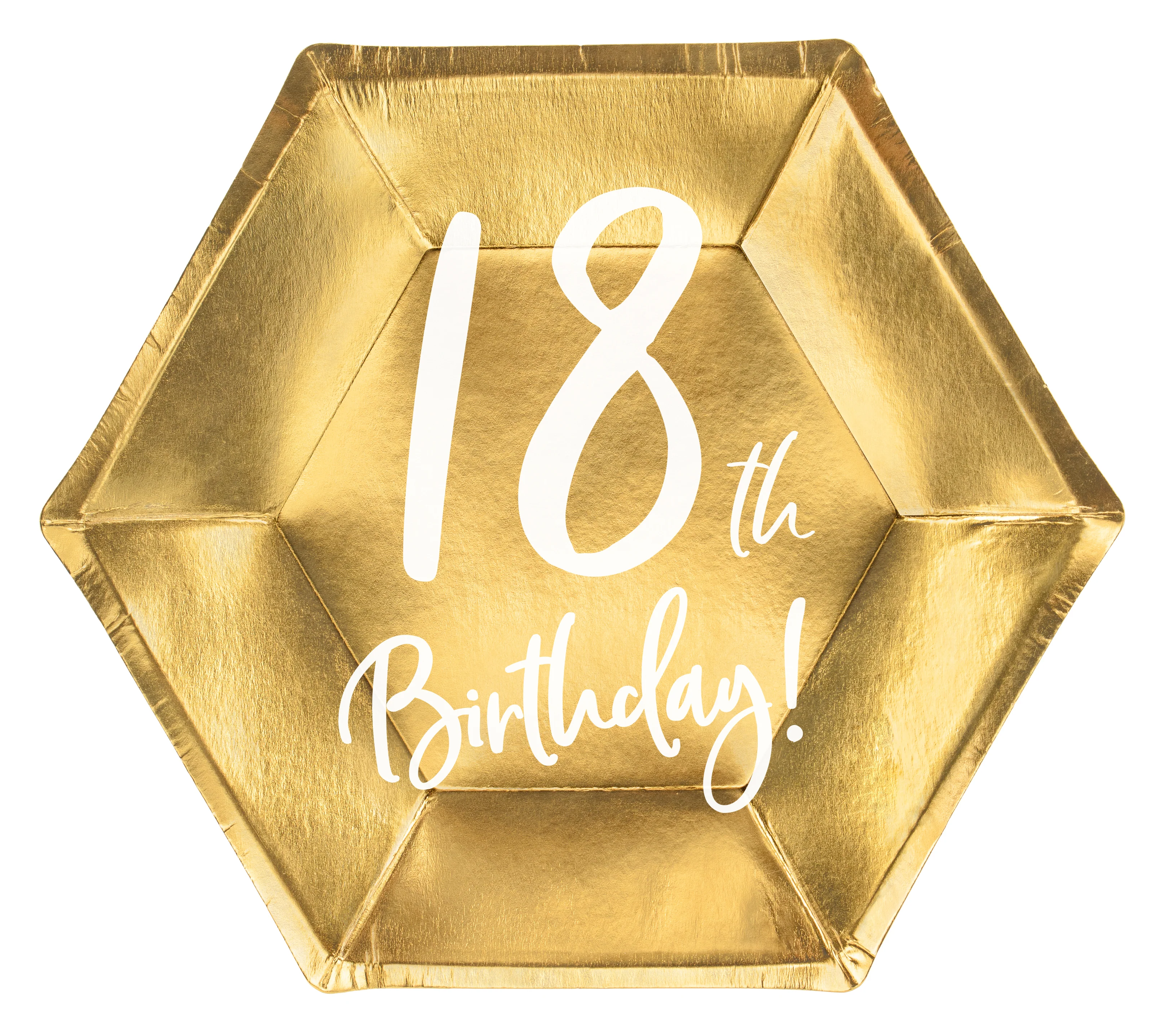 Happy Birthday 18 pahvilautanen korkeakiiltokulta 6 kpl/pkt