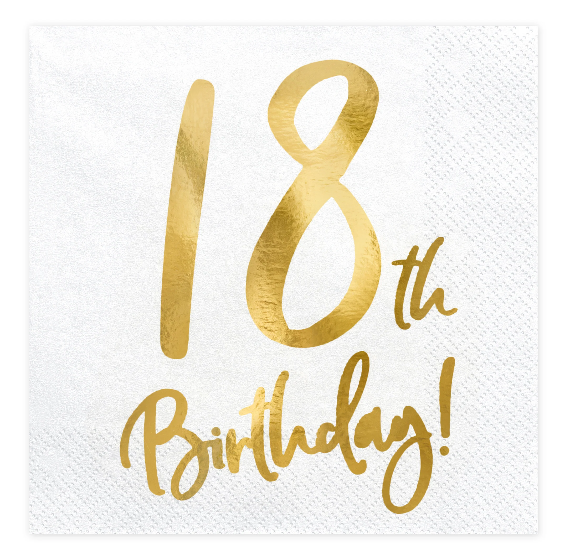 Happy Birthday 18 valkoinen suuri lautasliina 20 kpl/pkt