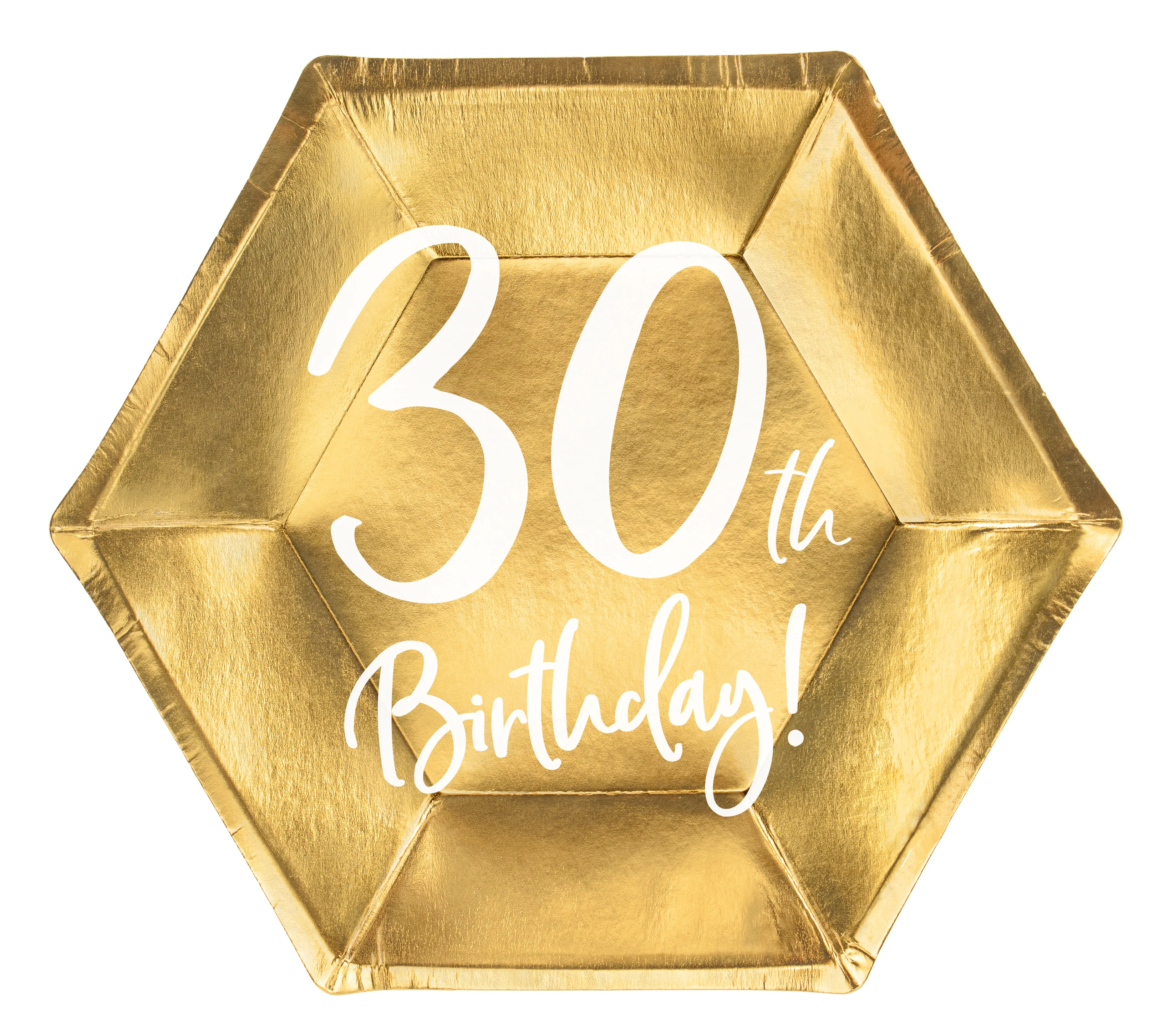 Happy Birthday 30 pahvilautanen korkeakiiltokulta 6 kpl/pkt