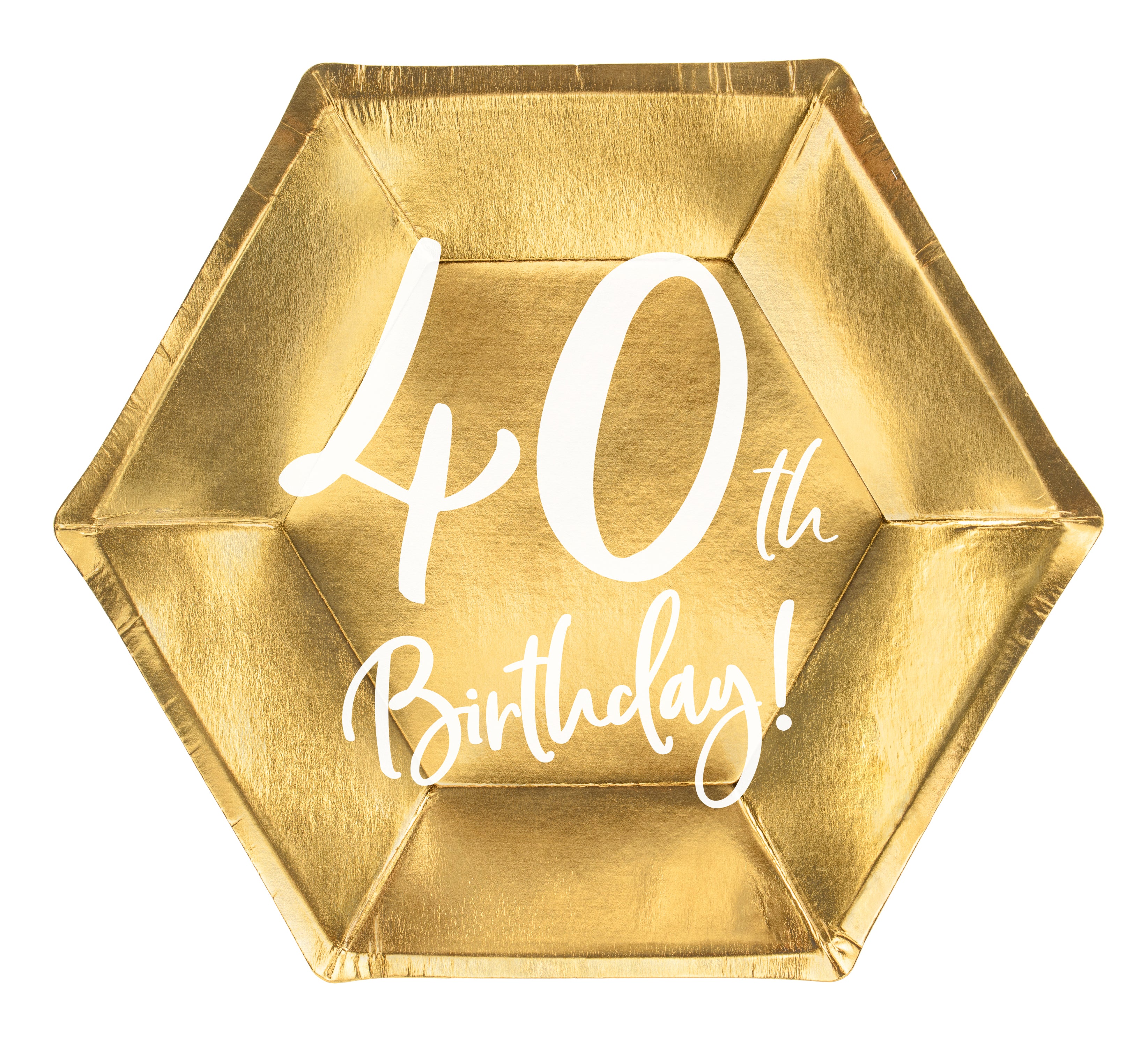 Happy Birthday 40 pahvilautanen korkeakiiltokulta 6 kpl/pkt