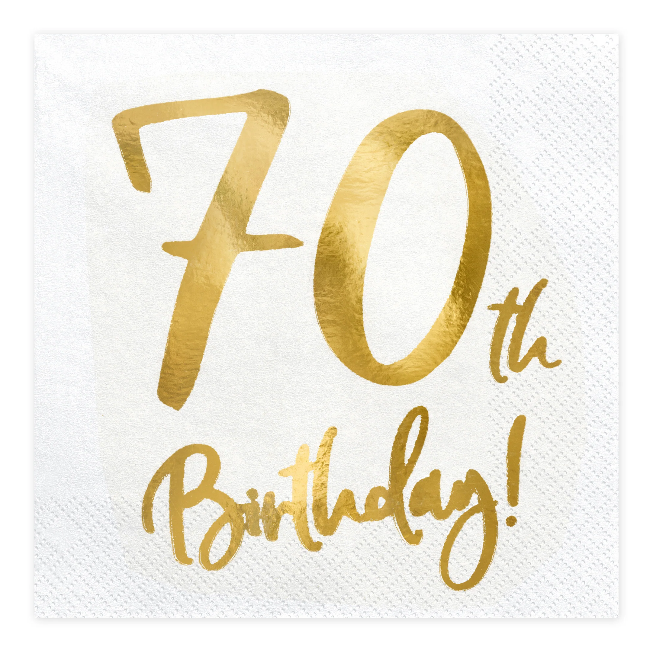 Happy Birthday 70 valkoinen suuri lautasliina 20 kpl/pkt