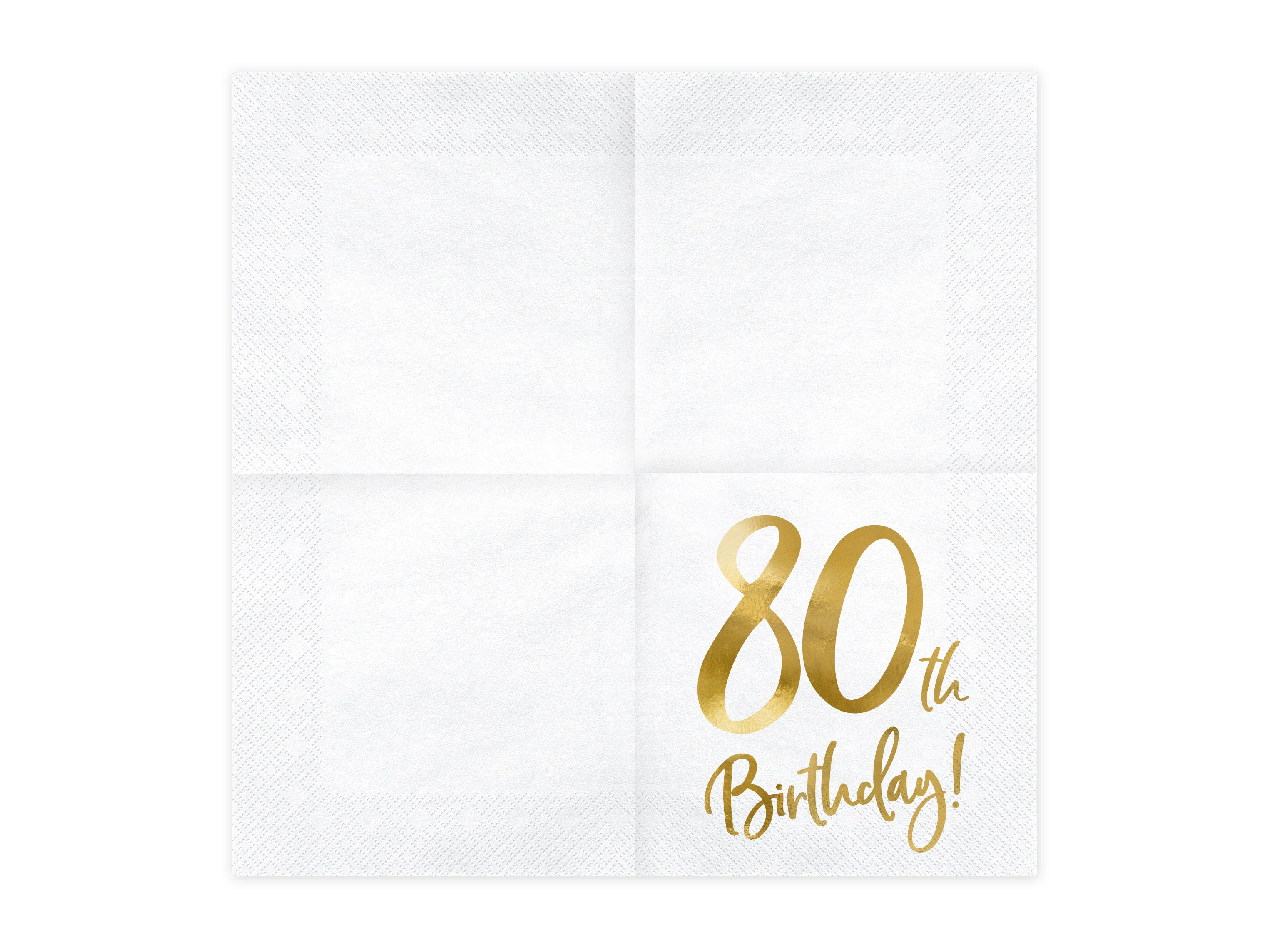 Happy Birthday 80 valkoinen suuri lautasliina 20 kpl/pkt - Image 2
