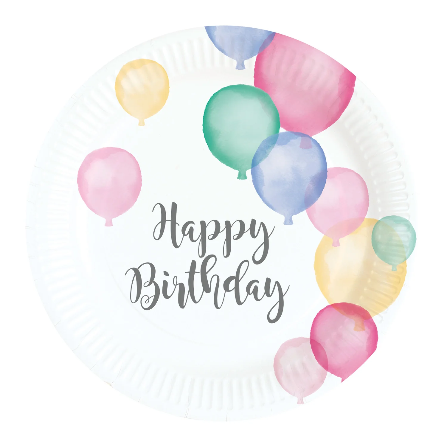 Happy Birthday ilmapallot pahvilautanen 8kpl/pkt