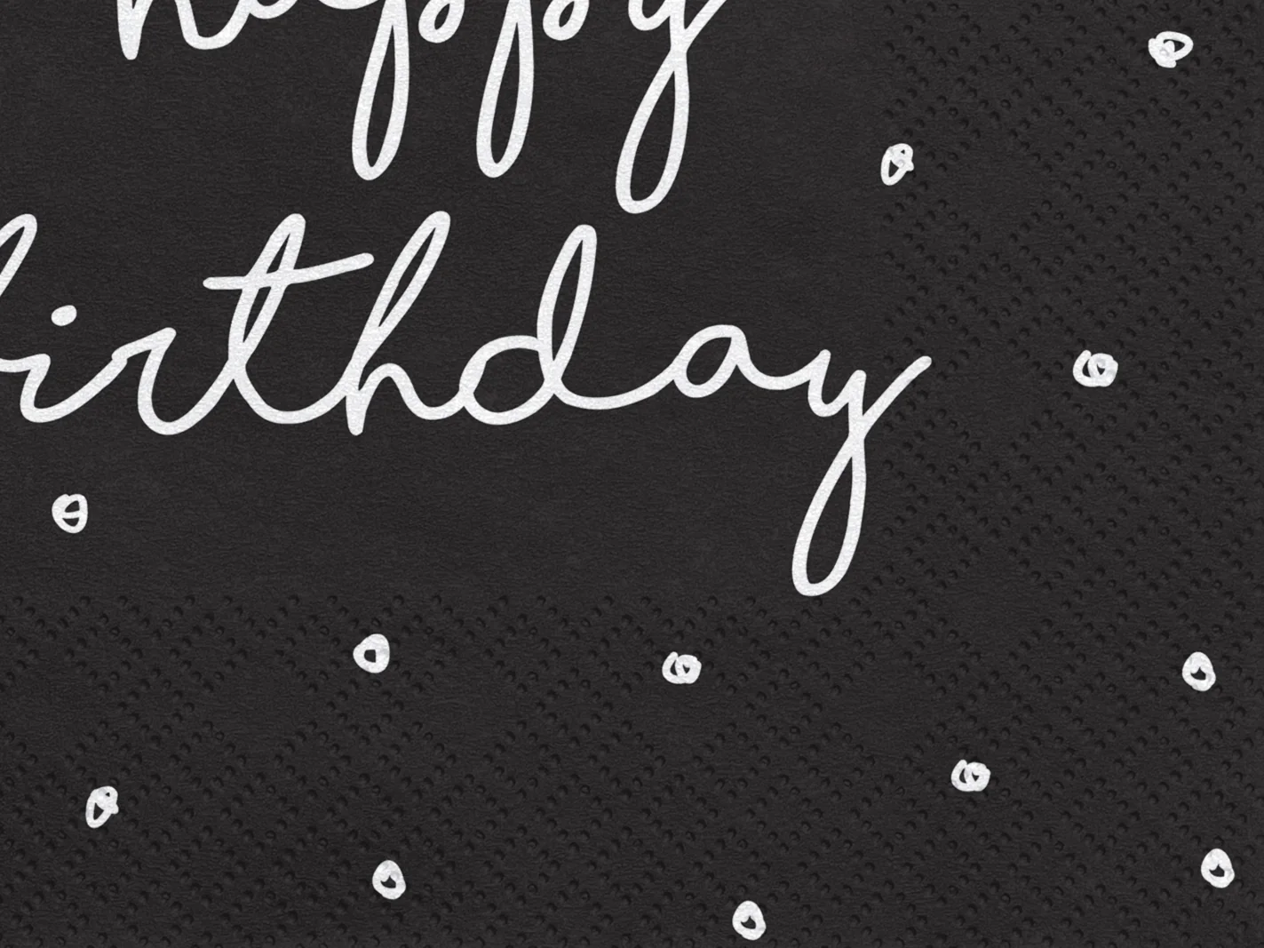 Happy Birthday musta suuri lautasliina 20 kpl/pkt - Image 2