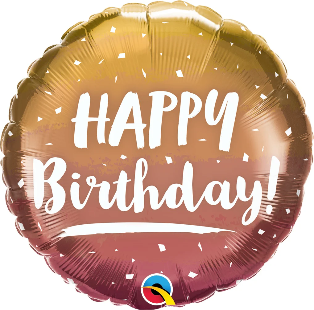 Happy Birthday ruusukulta ja kulta foliopallo