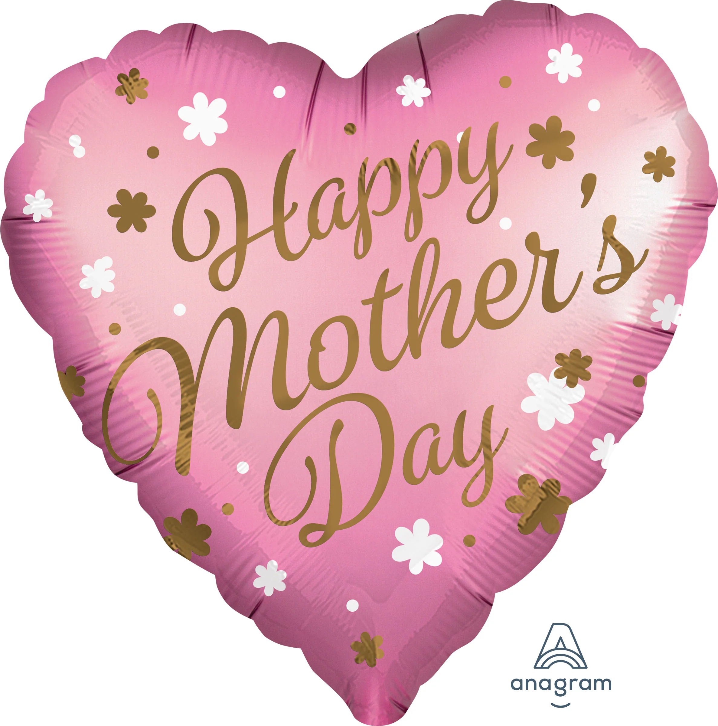 Happy Mothers Day satiinisydän foliopallo