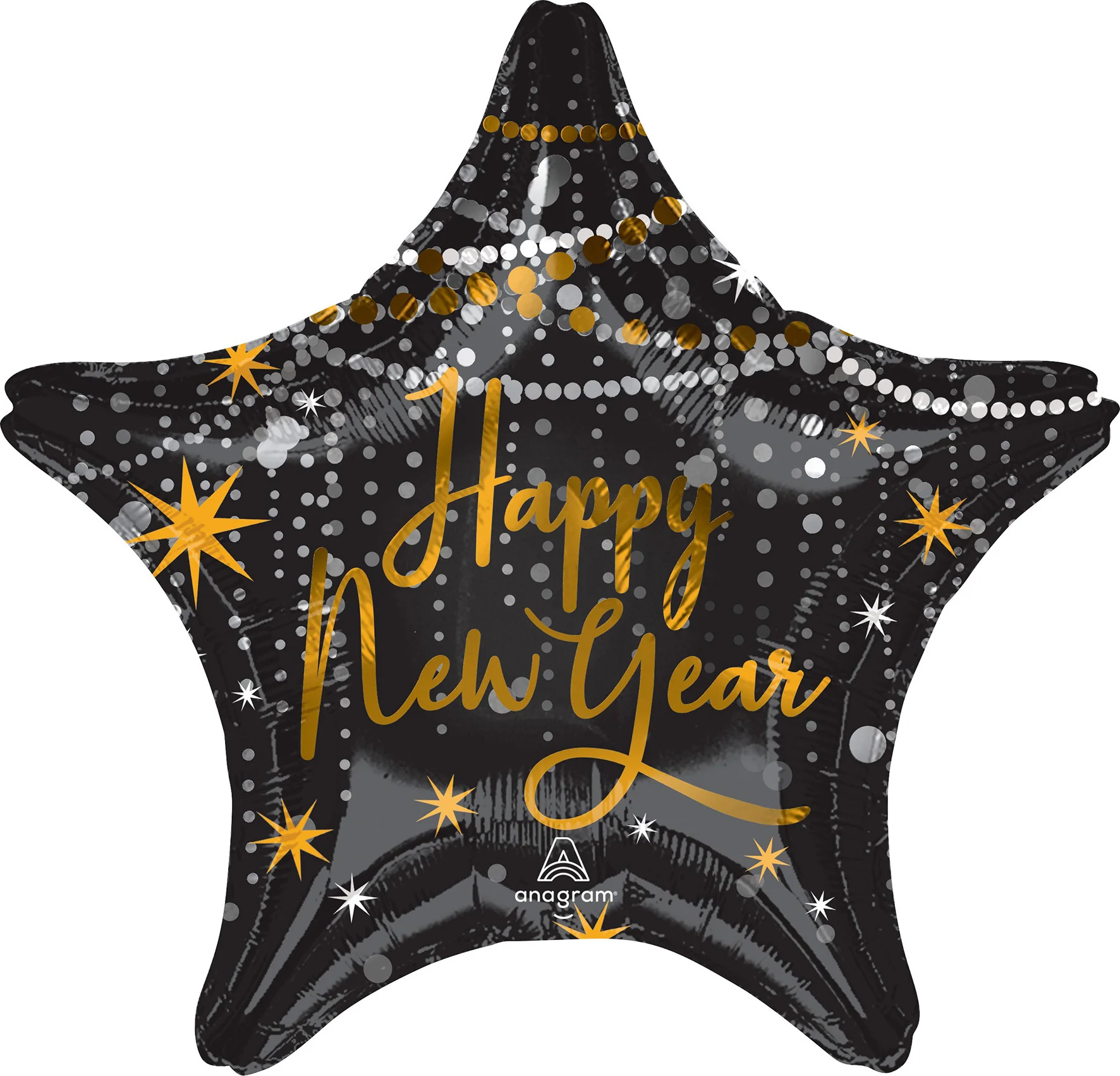 Happy New Year tähti foliopallo