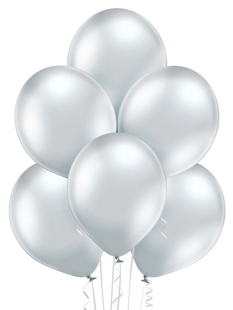 Ilmapallo 30 cm metallikromihopea 8 kpl/pss