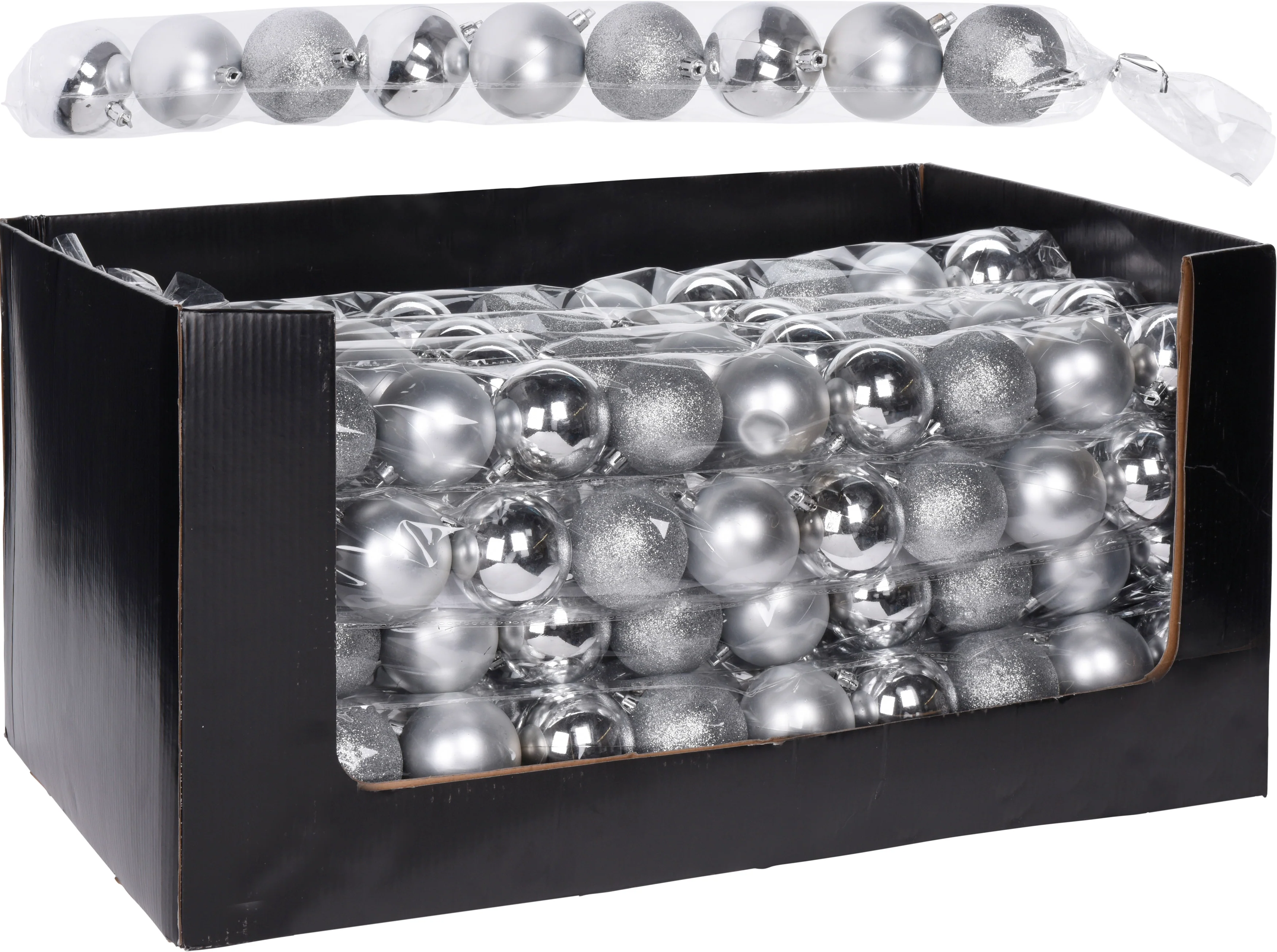 Joulupallo 60mm hopeanvärinen 9kpl/pkt