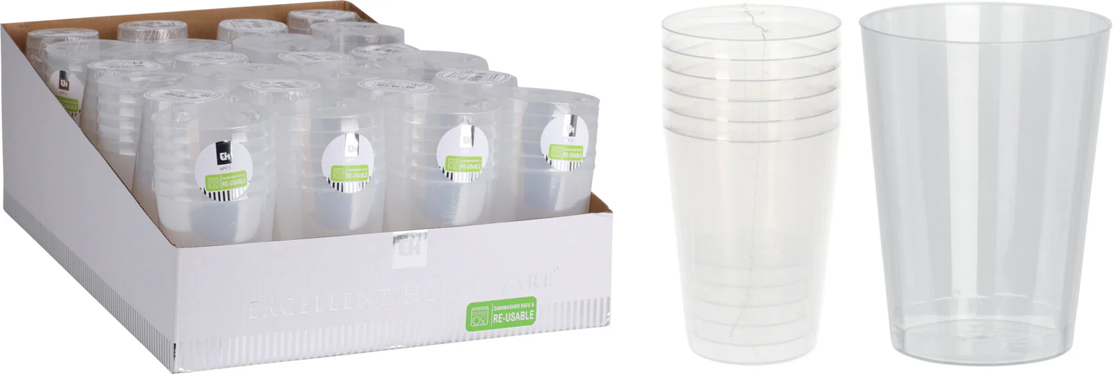 Juomalasi kirkas konepestävä 280 ml 6 kpl/pkt