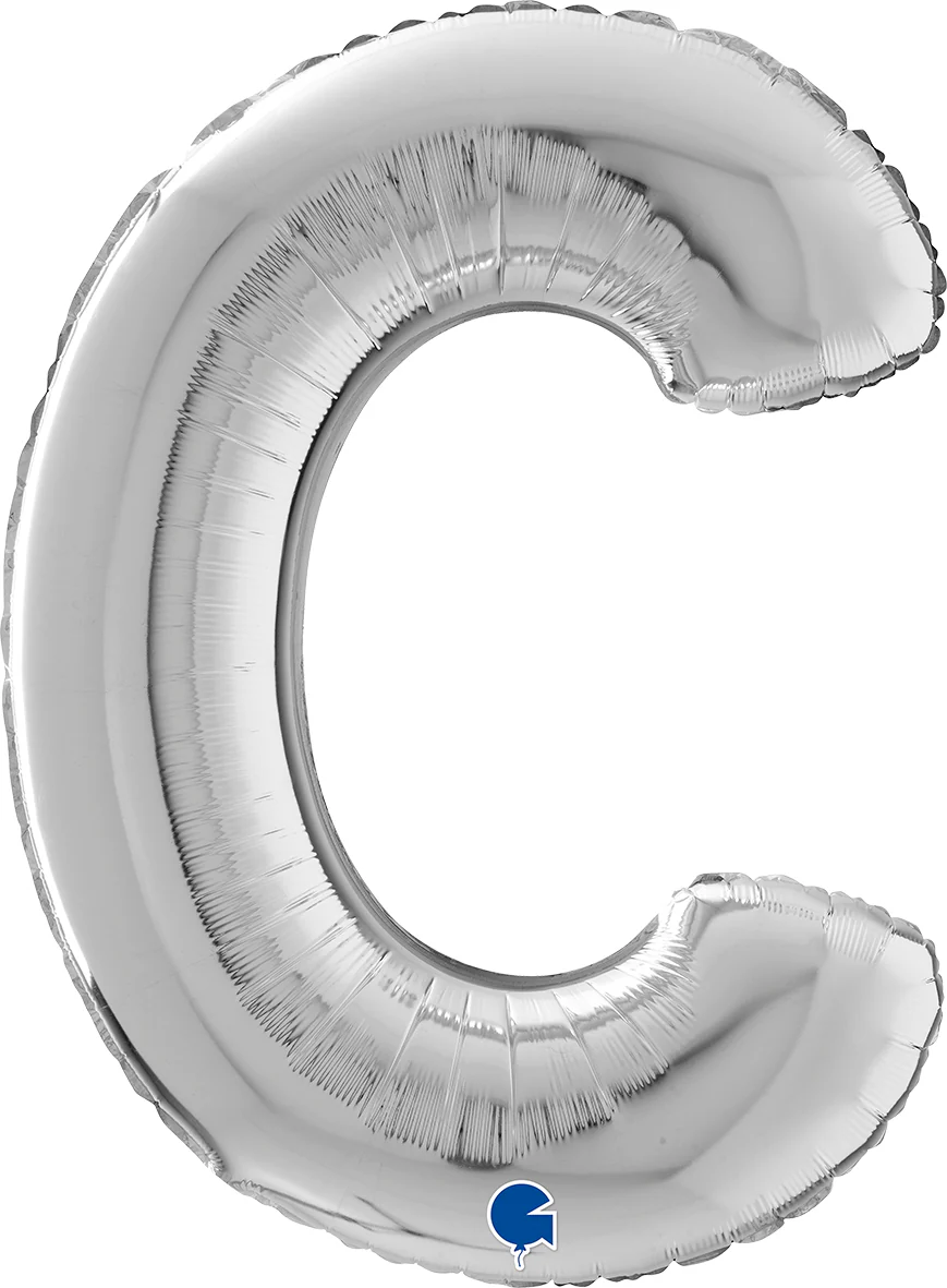Kirjainfolio C hopeanvärinen 75 cm