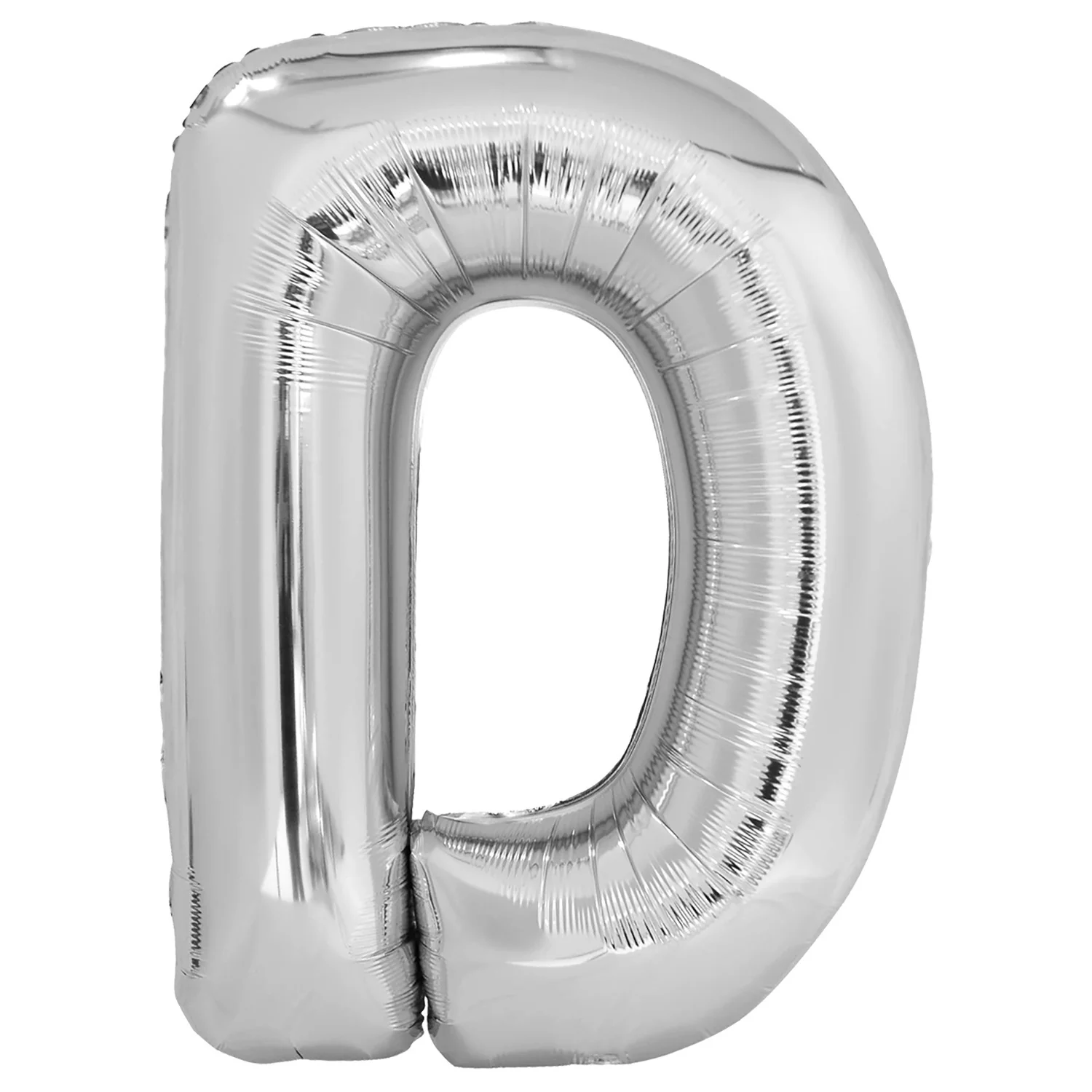 Kirjainfolio D hopeanvärinen 86 cm