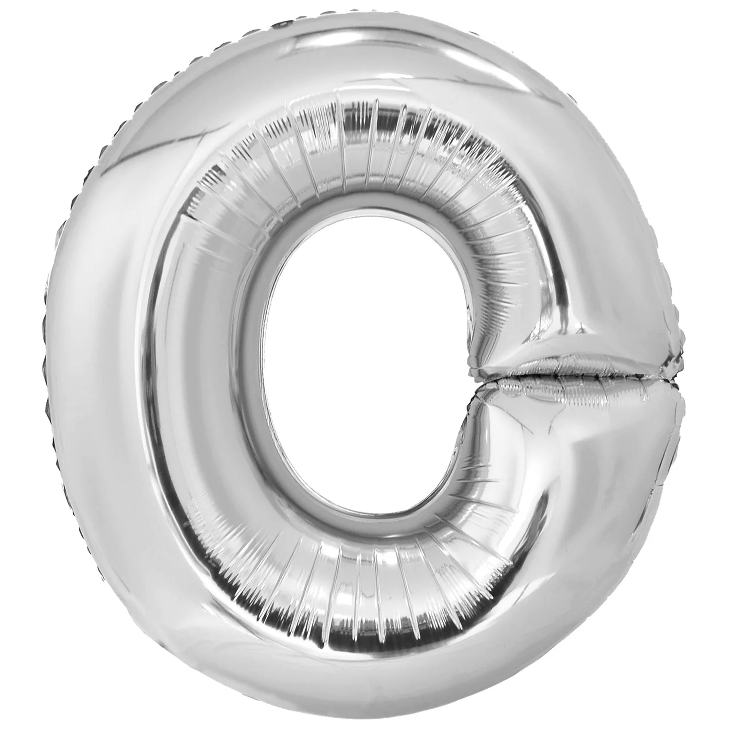 Kirjainfolio O hopeanvärinen 86 cm
