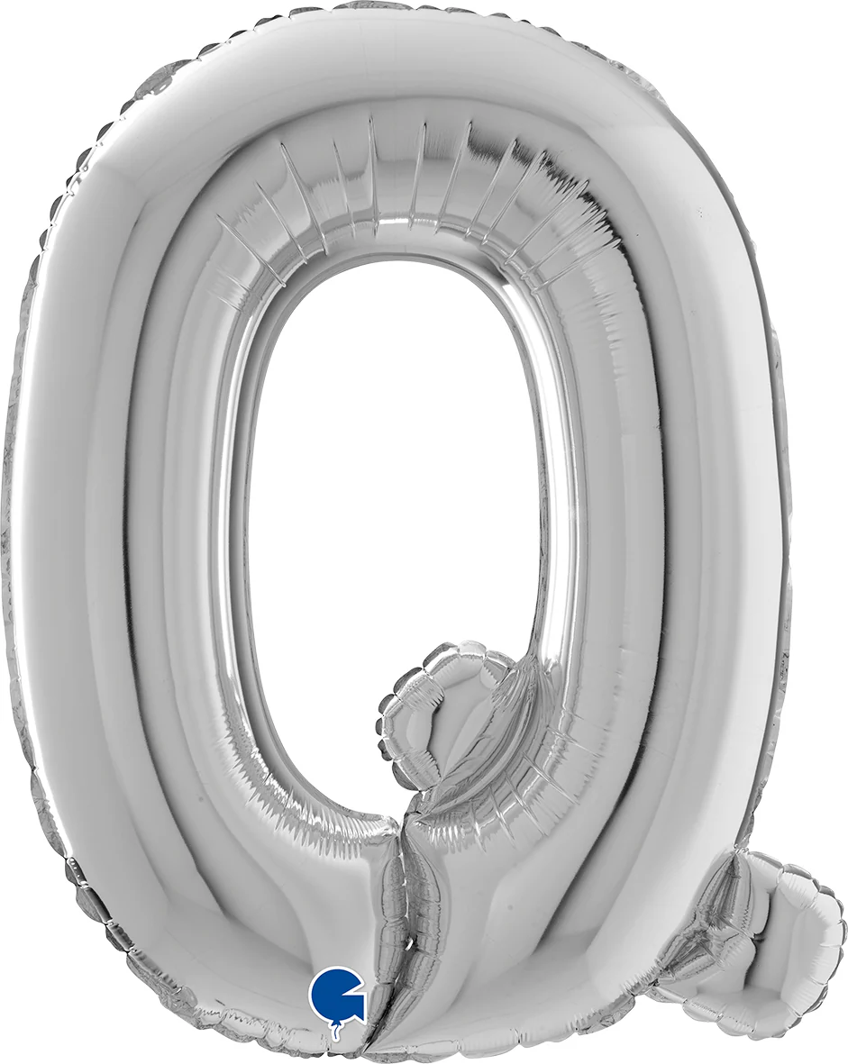 Kirjainfolio Q hopeanvärinen 75 cm
