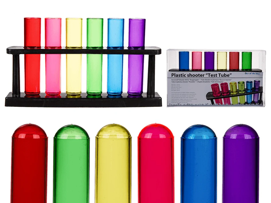Koeputki shottilasit värikäät 40 ml 6 kpl/pkt