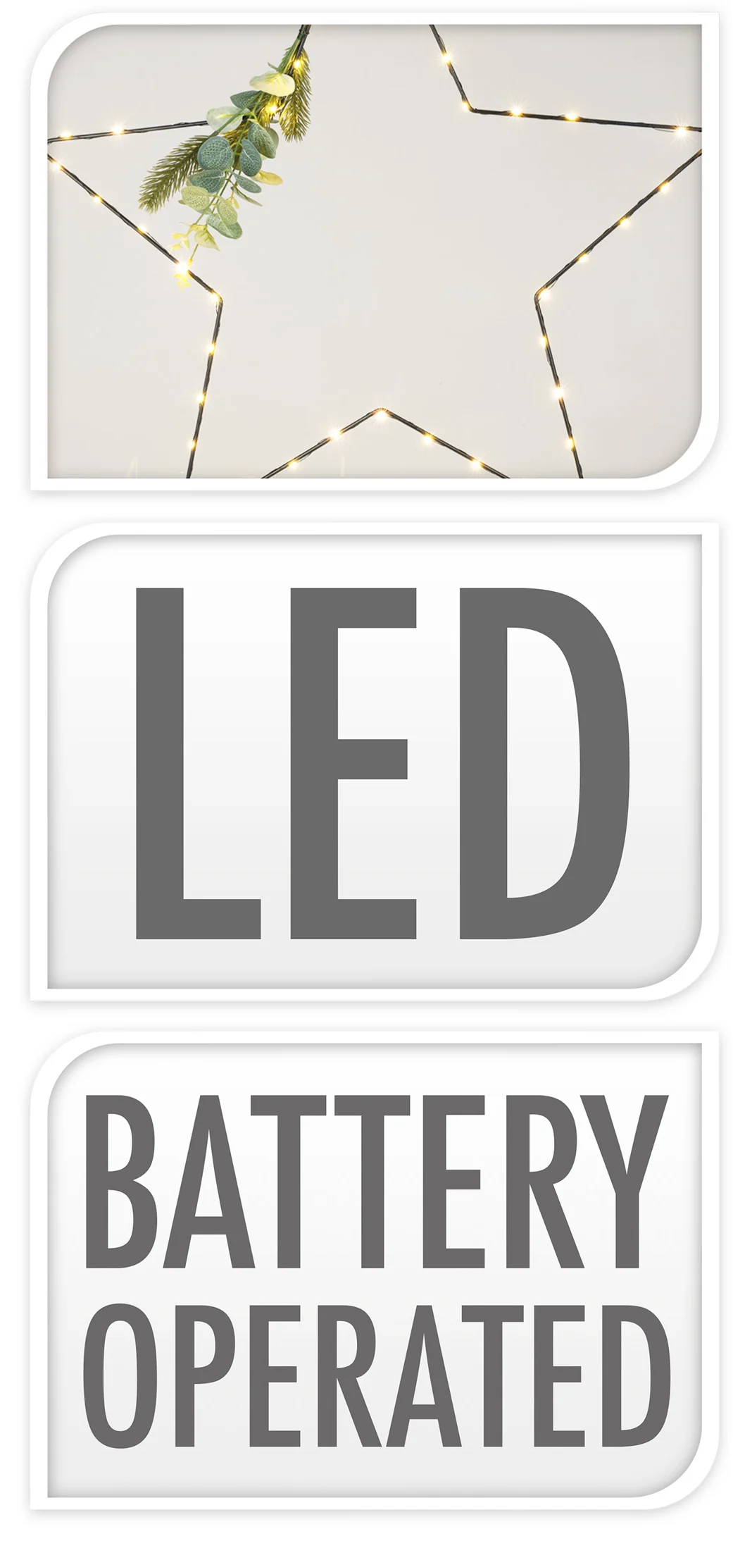 Koristetähti led-valoilla musta 62cm - Image 2