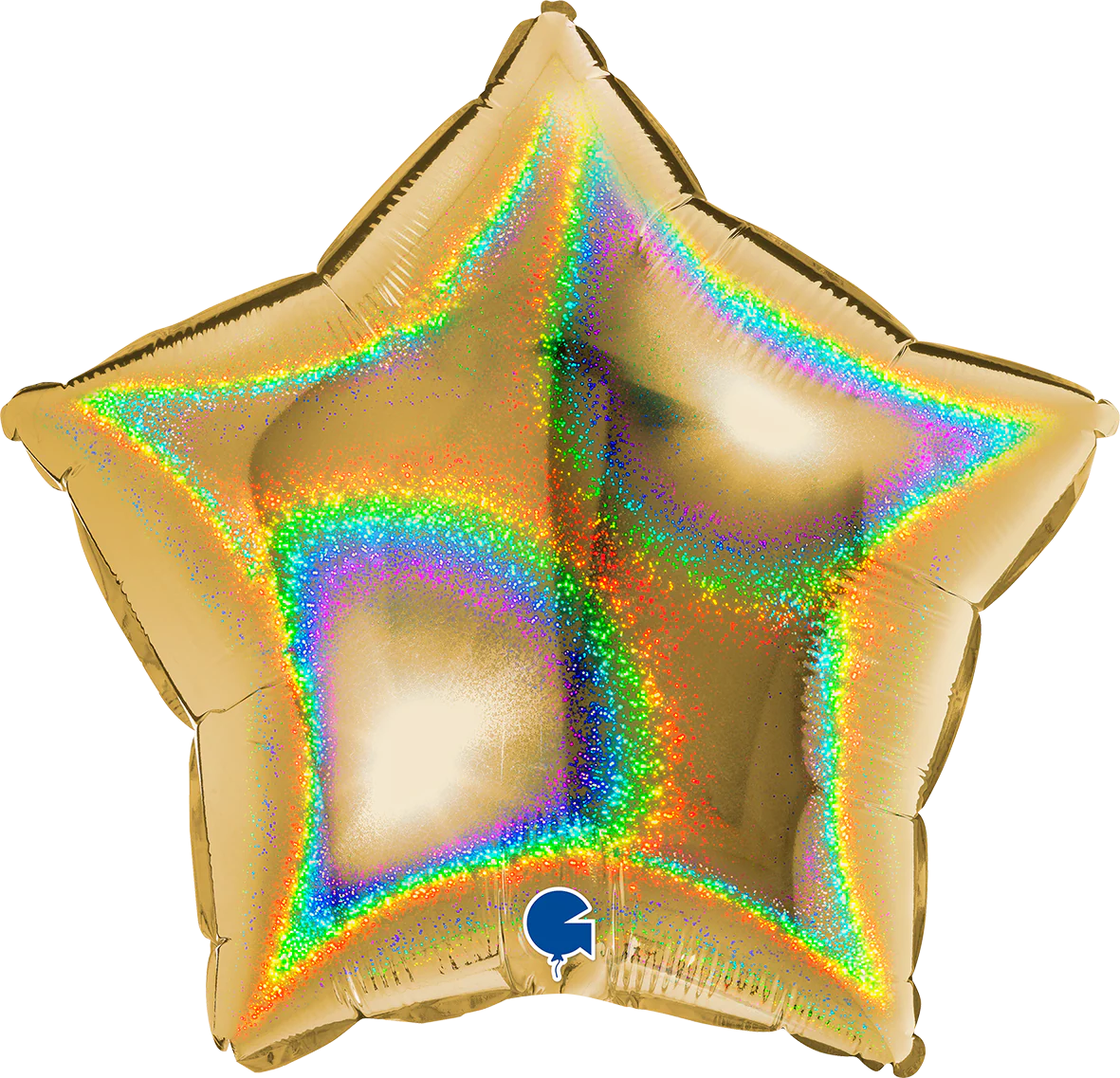Kullanvärinen hologrammi tähti foliopallo