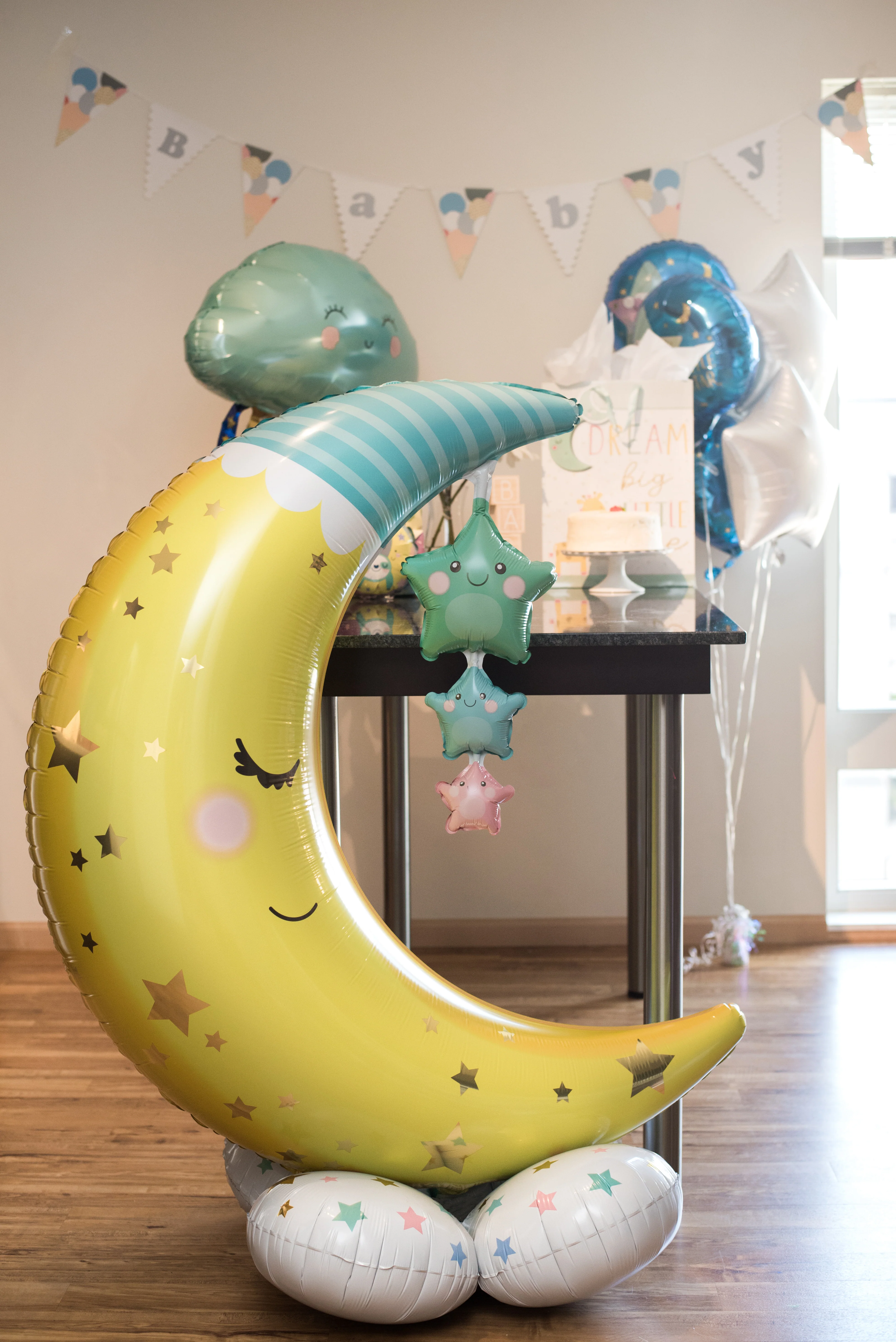 Kuu ja tähdet ilmatäytteinen erikoisfoliopallo 139 cm - Image 2