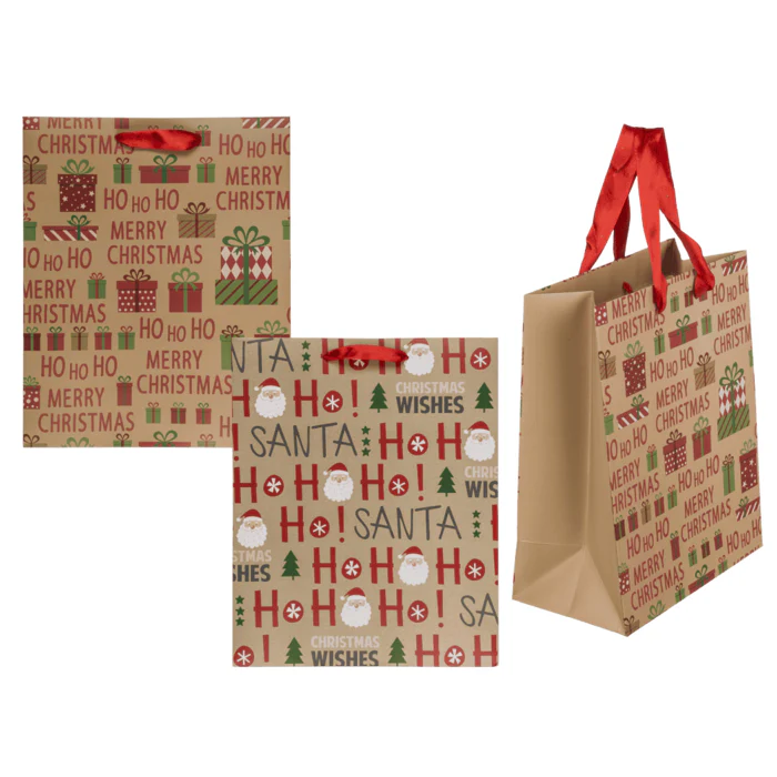 Lahjakassi Ho Ho Ho 26 x 10 x 32 cm, lajitelma 2 erilaista