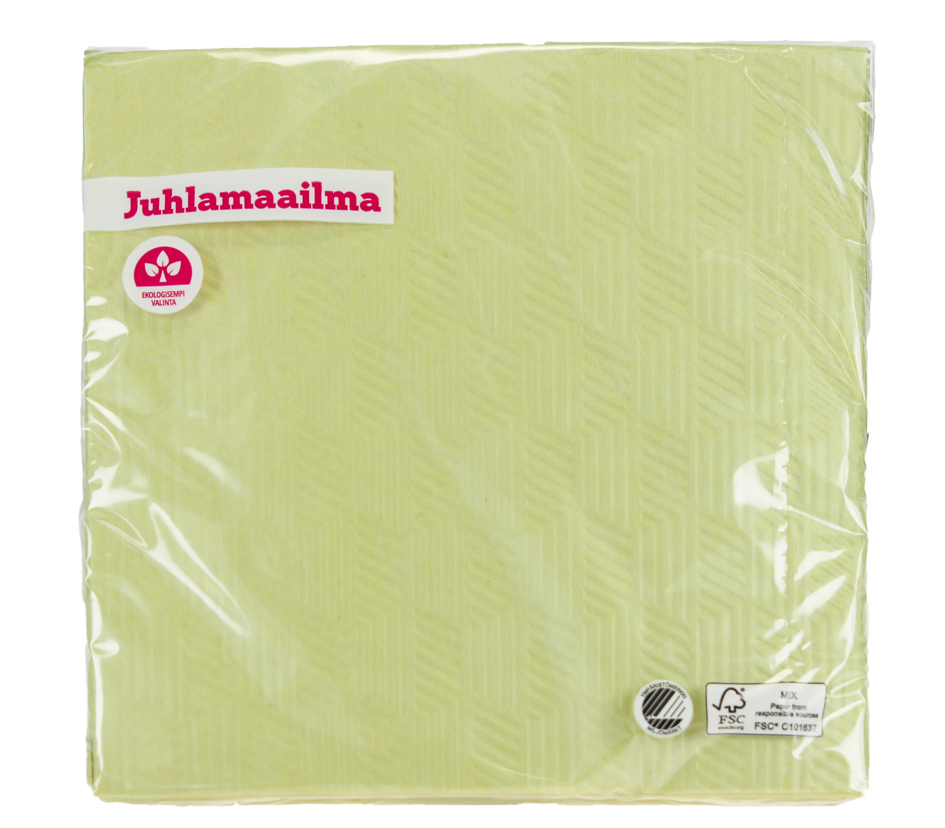 Lautasliina 25 cm lime kohokuvioitu 20 kpl/pkt - Image 2
