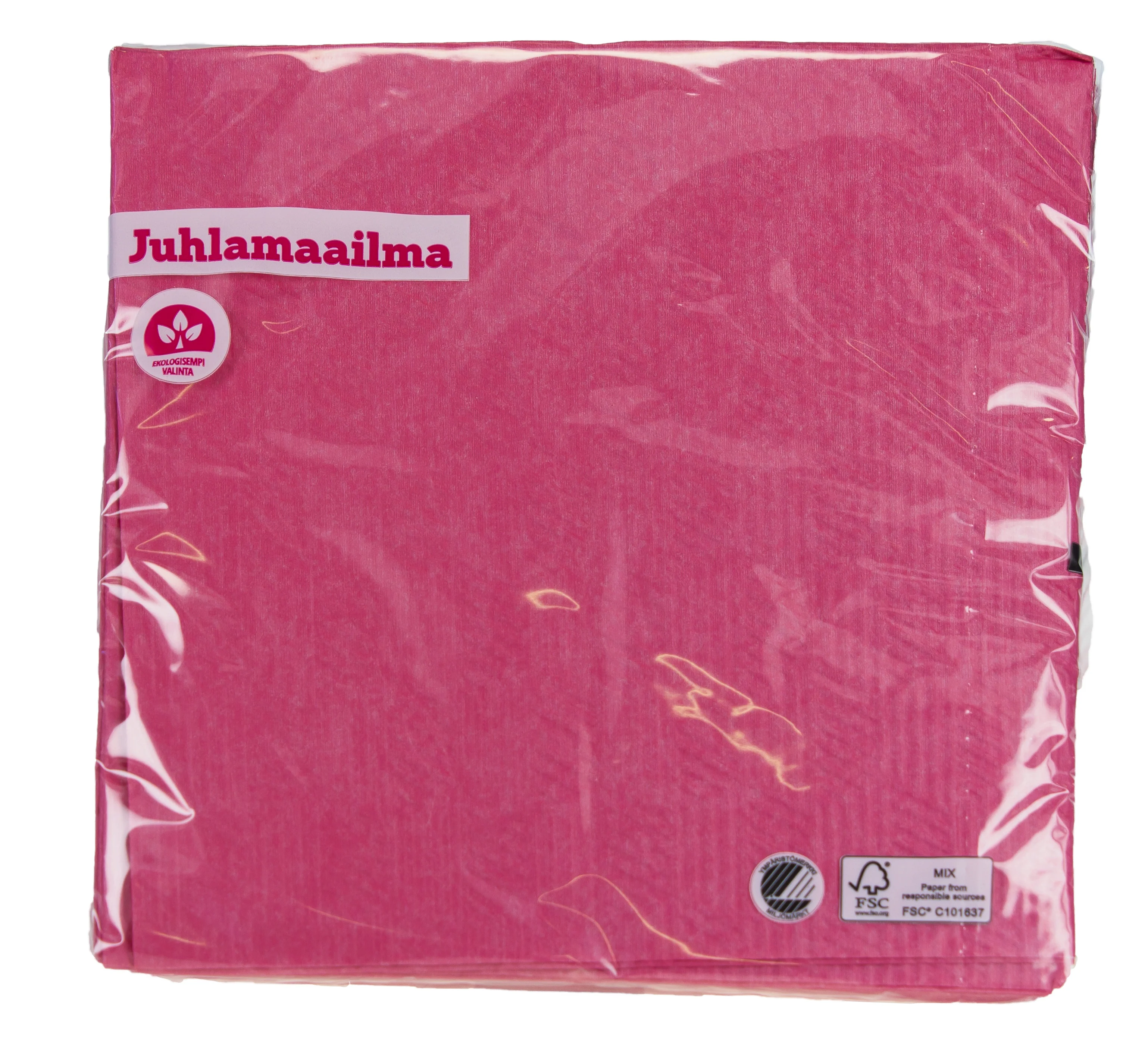 Lautasliina 33 cm fuksianpunainen kohokuvioitu 20 kpl/pkt - Image 2