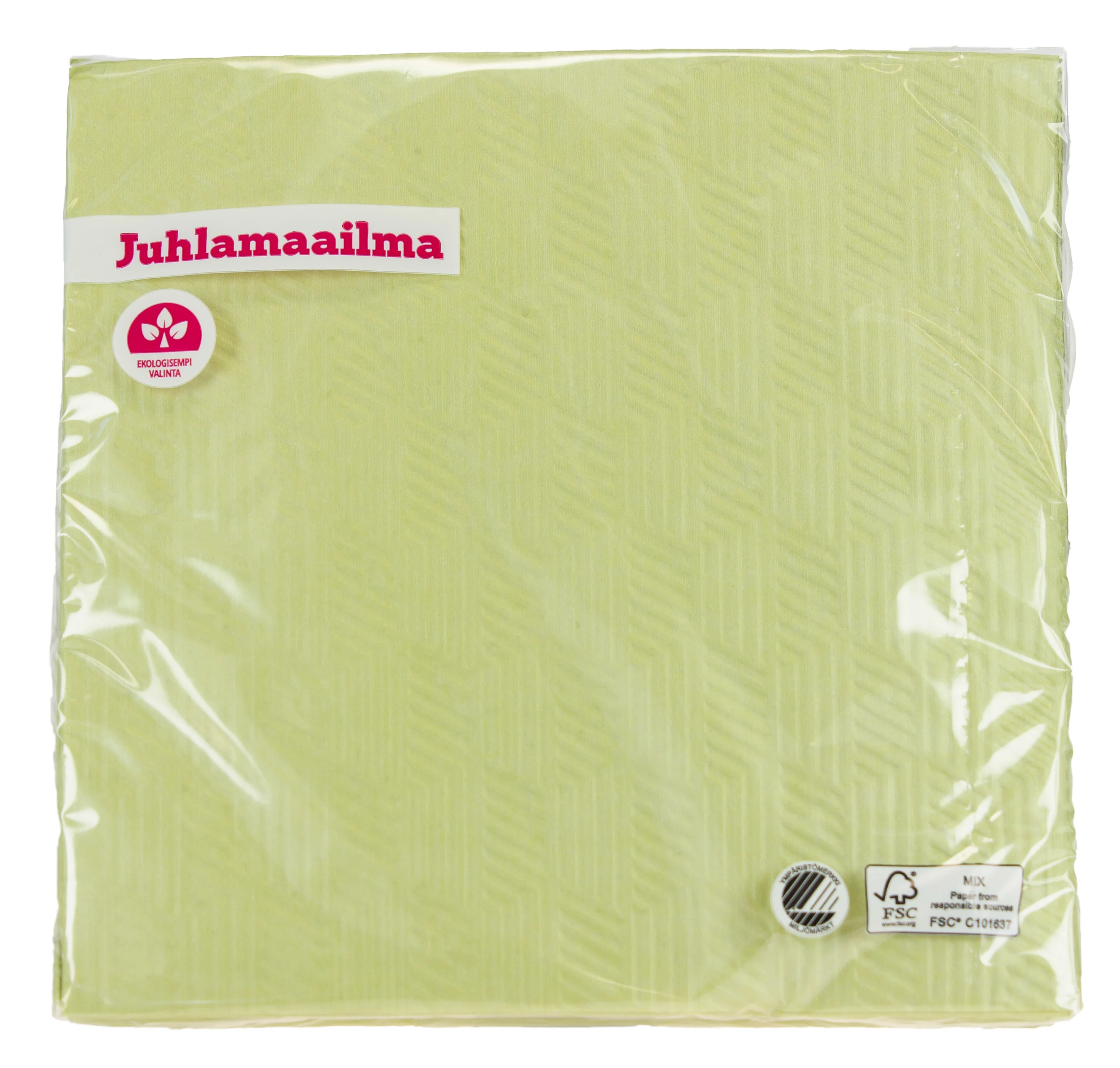 Lautasliina 33 cm lime kohokuvioitu 20 kpl/pkt - Image 2