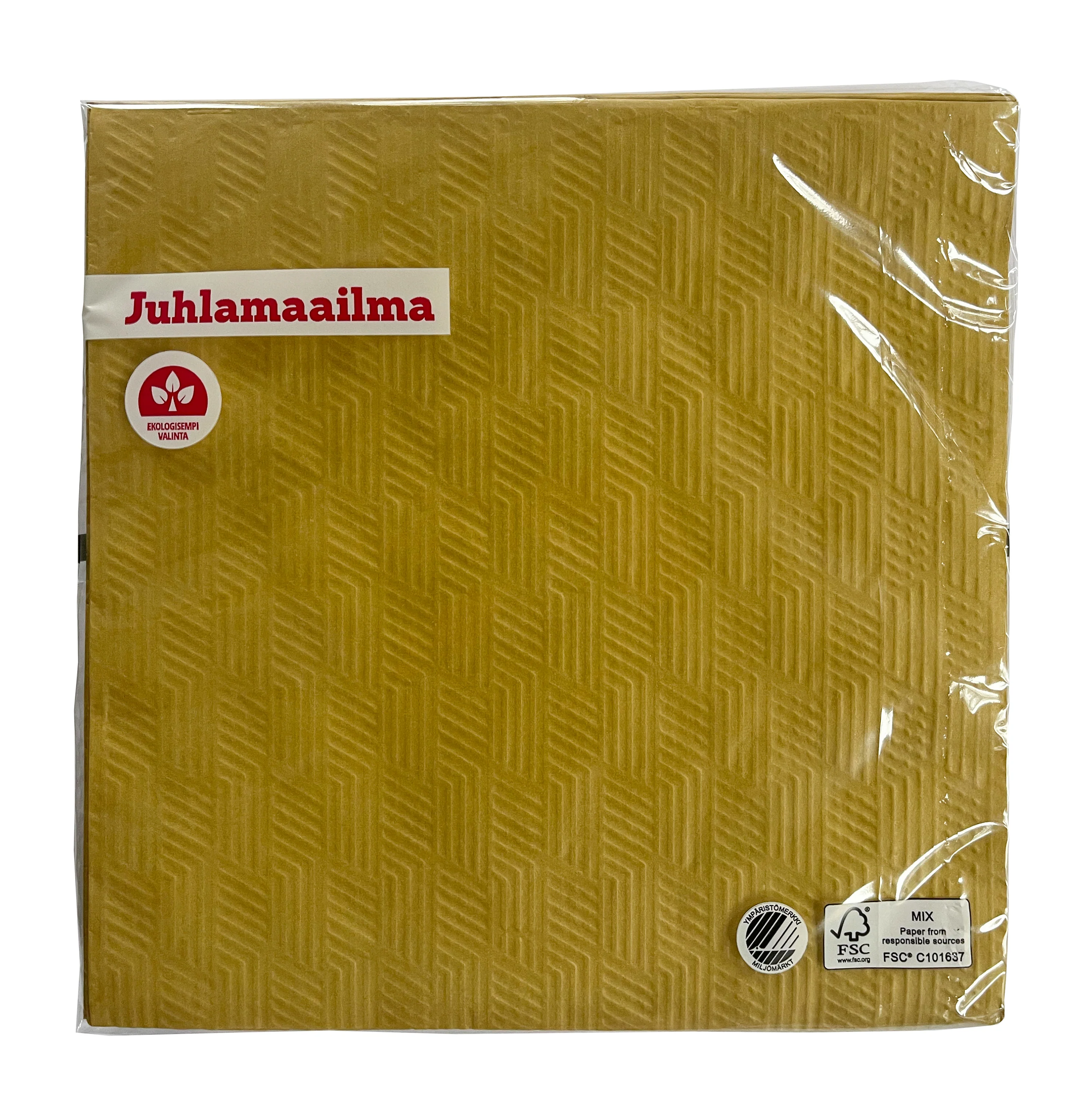 Lautasliina 40 cm kullanvärinen kohokuvioitu 20 kpl/pkt - Image 2