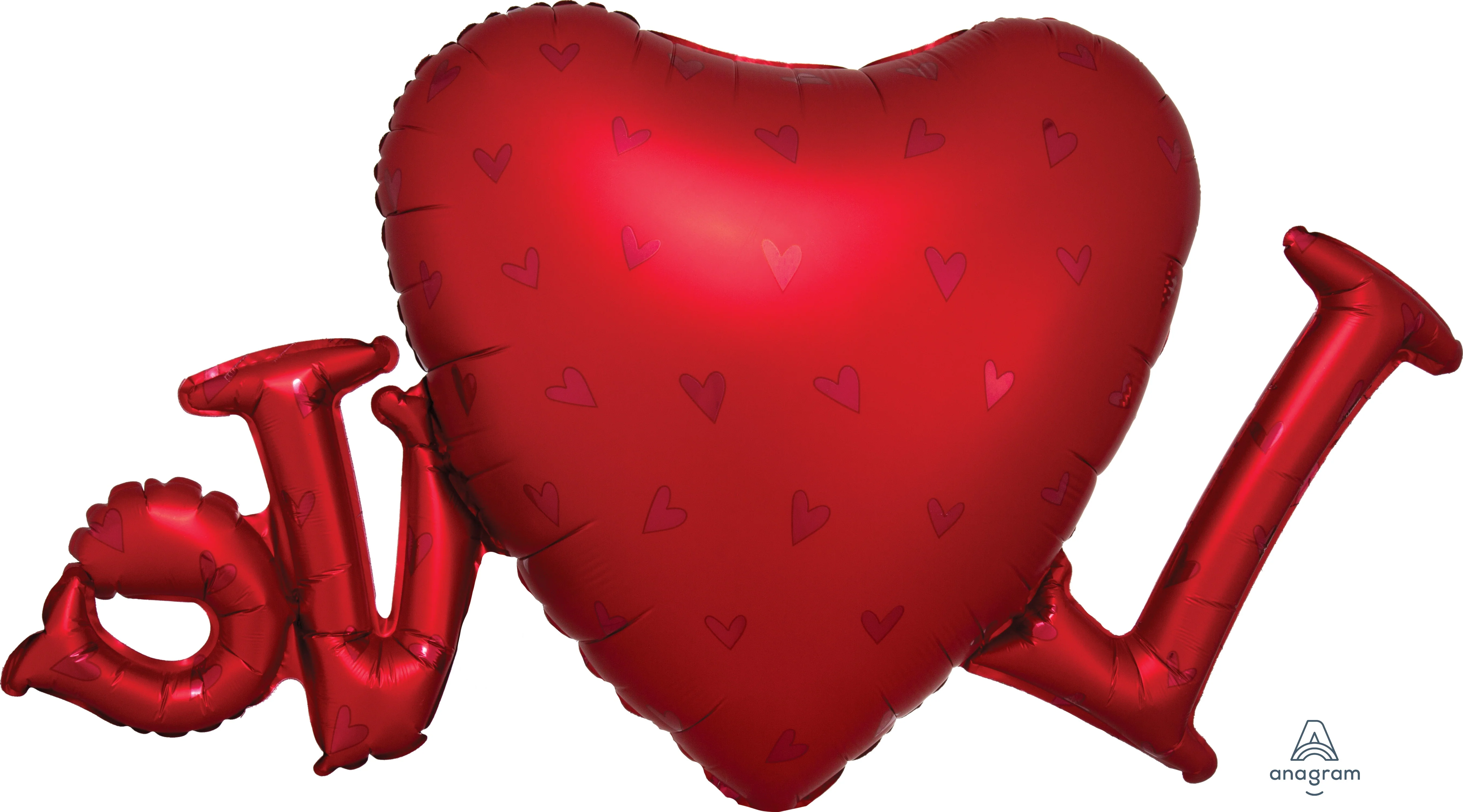 Love satiinisydän muotofoliopallo - Image 2