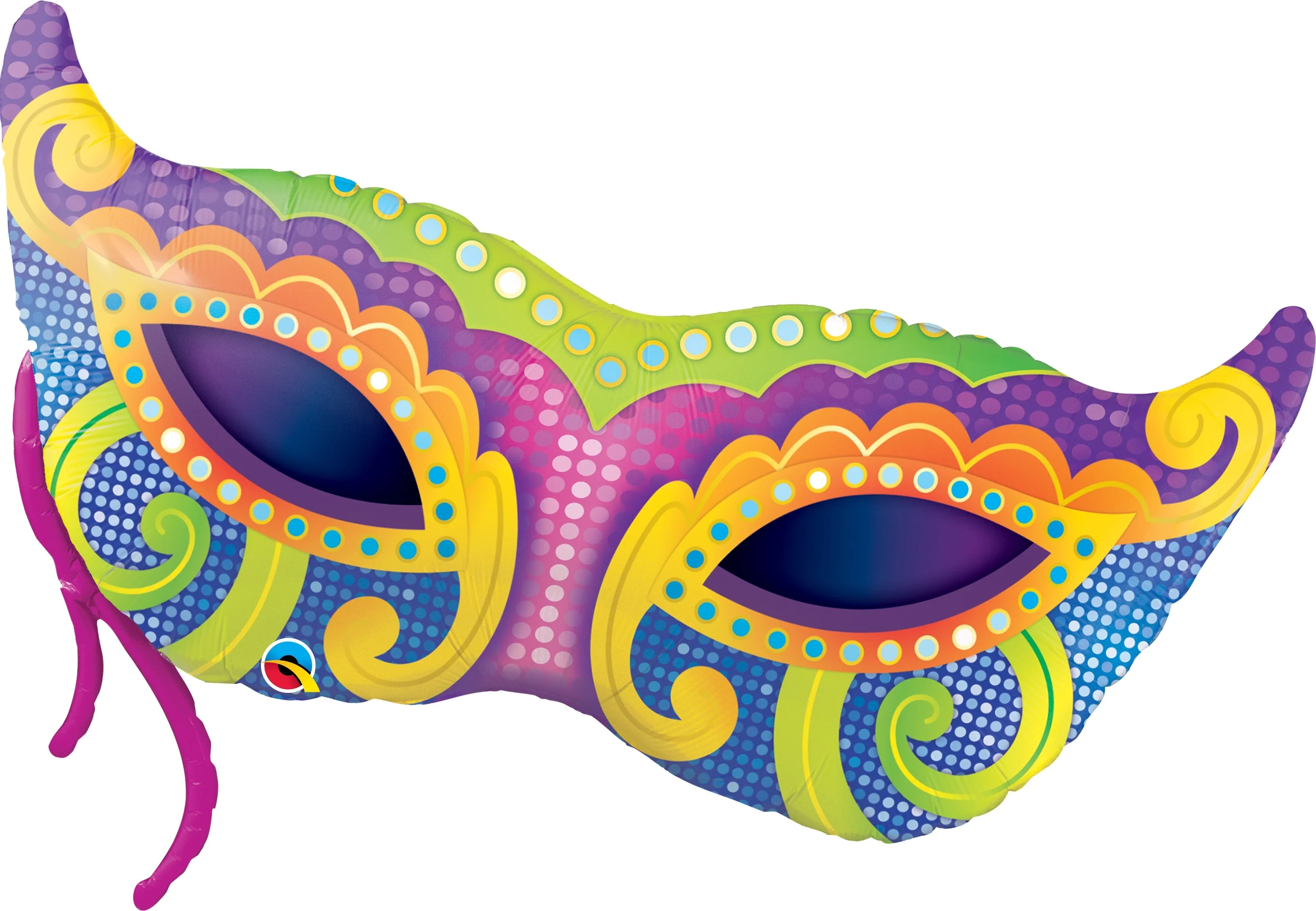 Mardi gras-silmikko muotofoliopallo