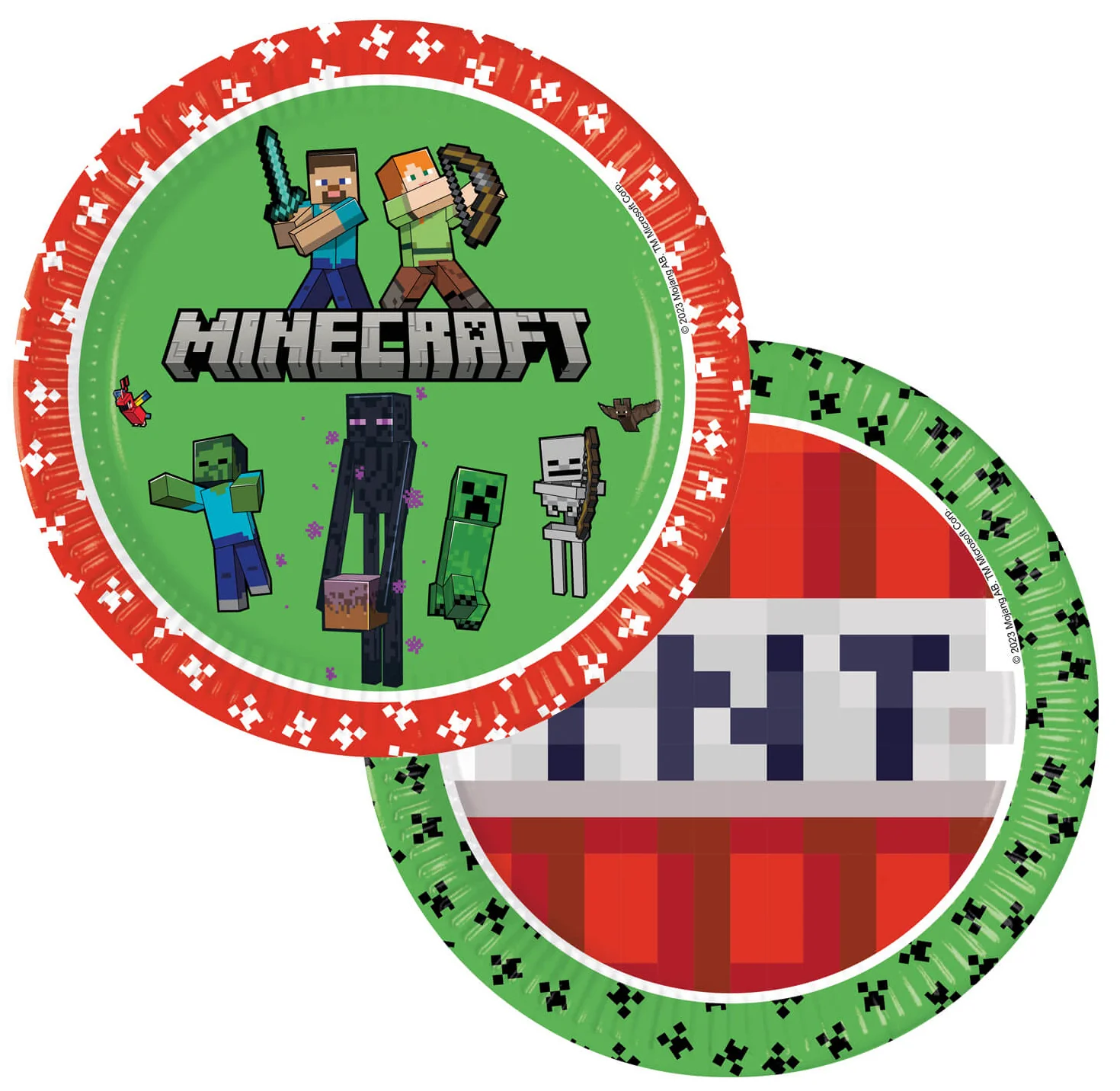 Minecraft suuri pahvilautanen 23 cm 8 kpl/pkt