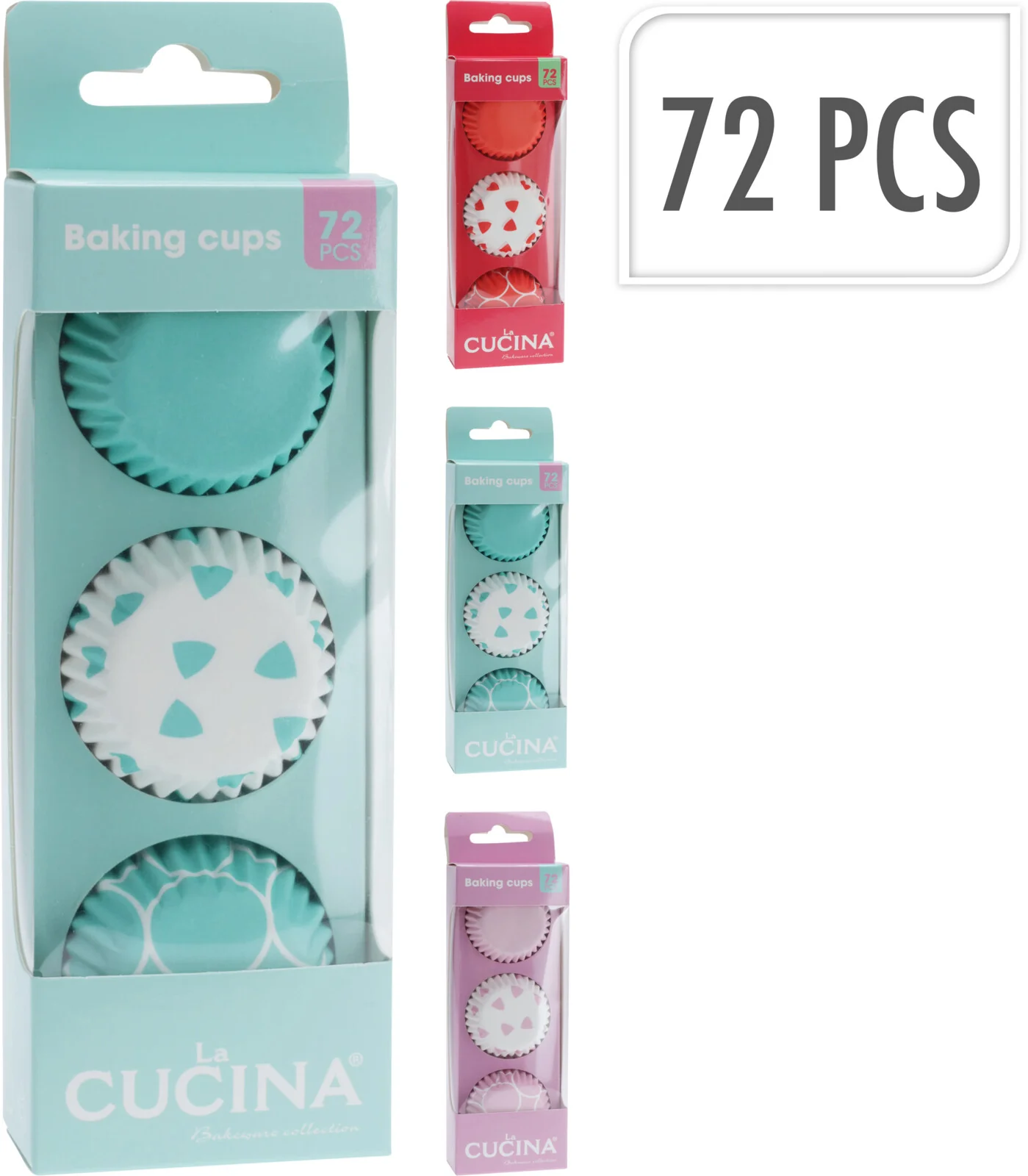 Mini-muffinssivuoka 72 kpl/pkt lajitelmatuote, 3 eri väriä