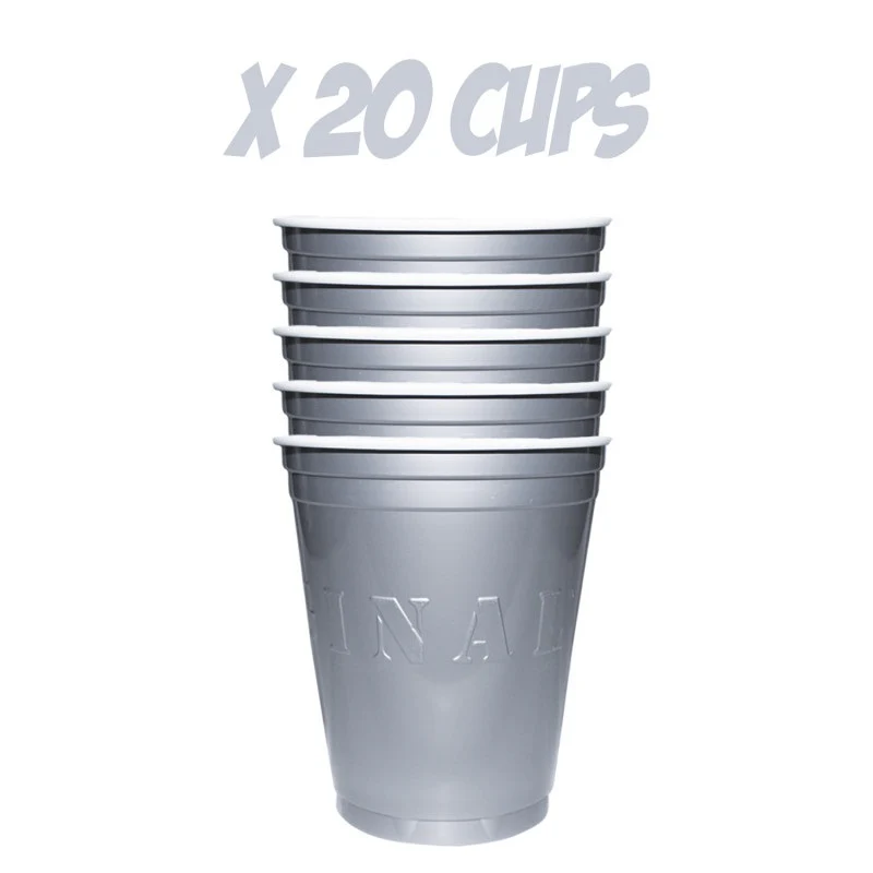 Muovimuki konepestävä hopeanvärinen 530 ml 20 kpl/pkt - Image 2