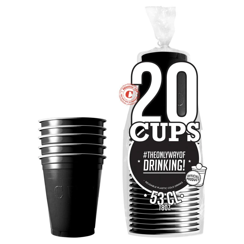 Muovimuki konepestävä musta 530 ml 20 kpl/pkt