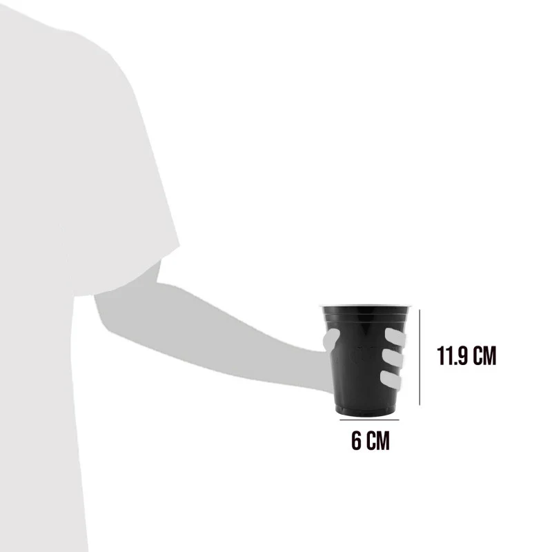 Muovimuki konepestävä musta 530 ml 20 kpl/pkt - Image 5