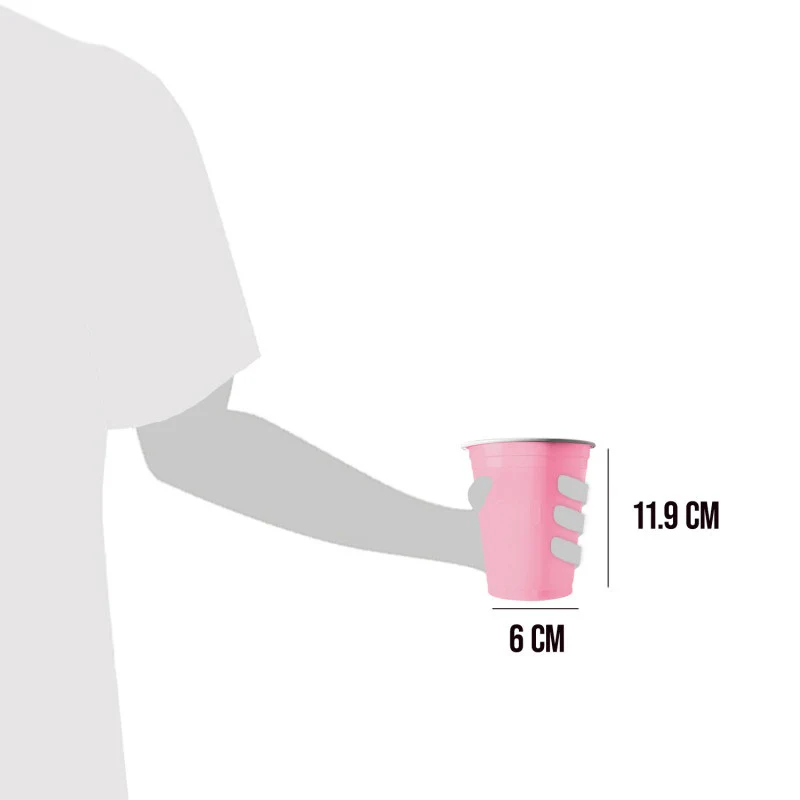 Muovimuki konepestävä vaaleanpunainen 530 ml 20 kpl/pkt - Image 3