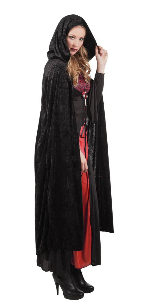 Musta viitta hupulla 170 cm - Image 3