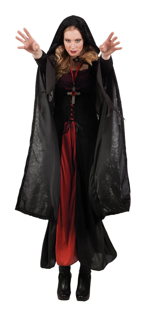 Musta viitta hupulla 170 cm - Image 4