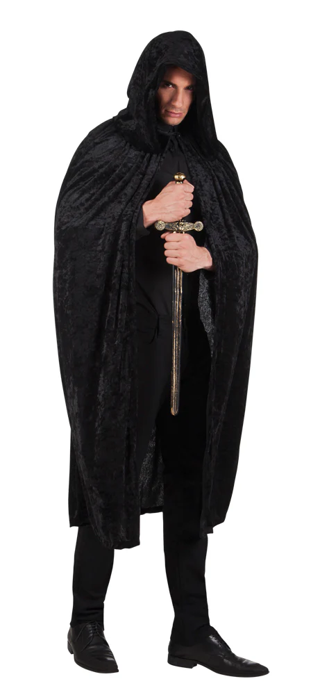 Musta viitta hupulla 170 cm - Image 5