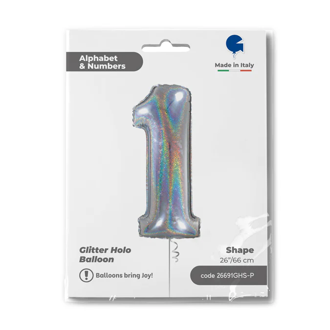 Numerofolio 1 hologrammi hopea 70 cm - Image 2
