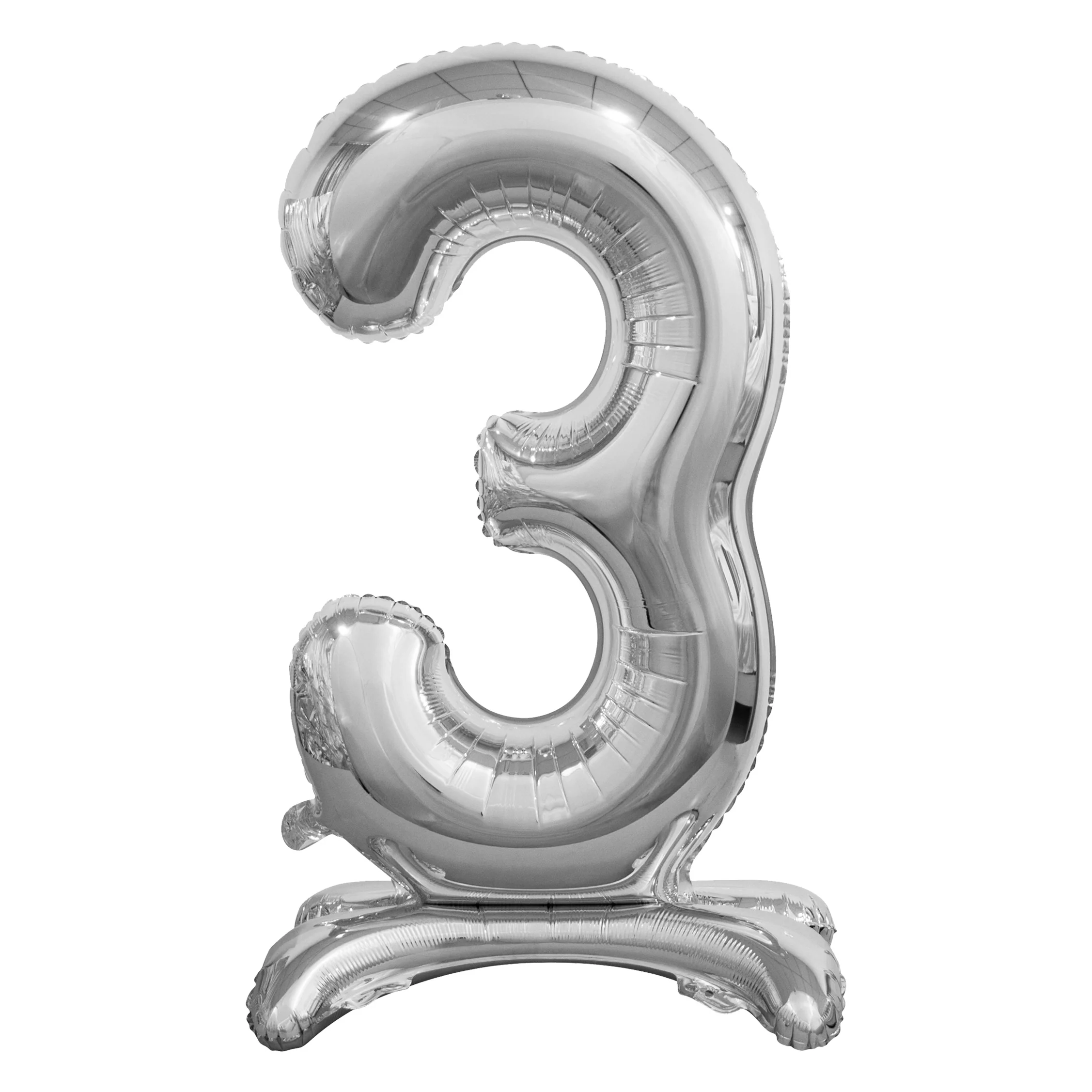 Numerofolio 3 jalustalla hopeanvärinen 74 cm