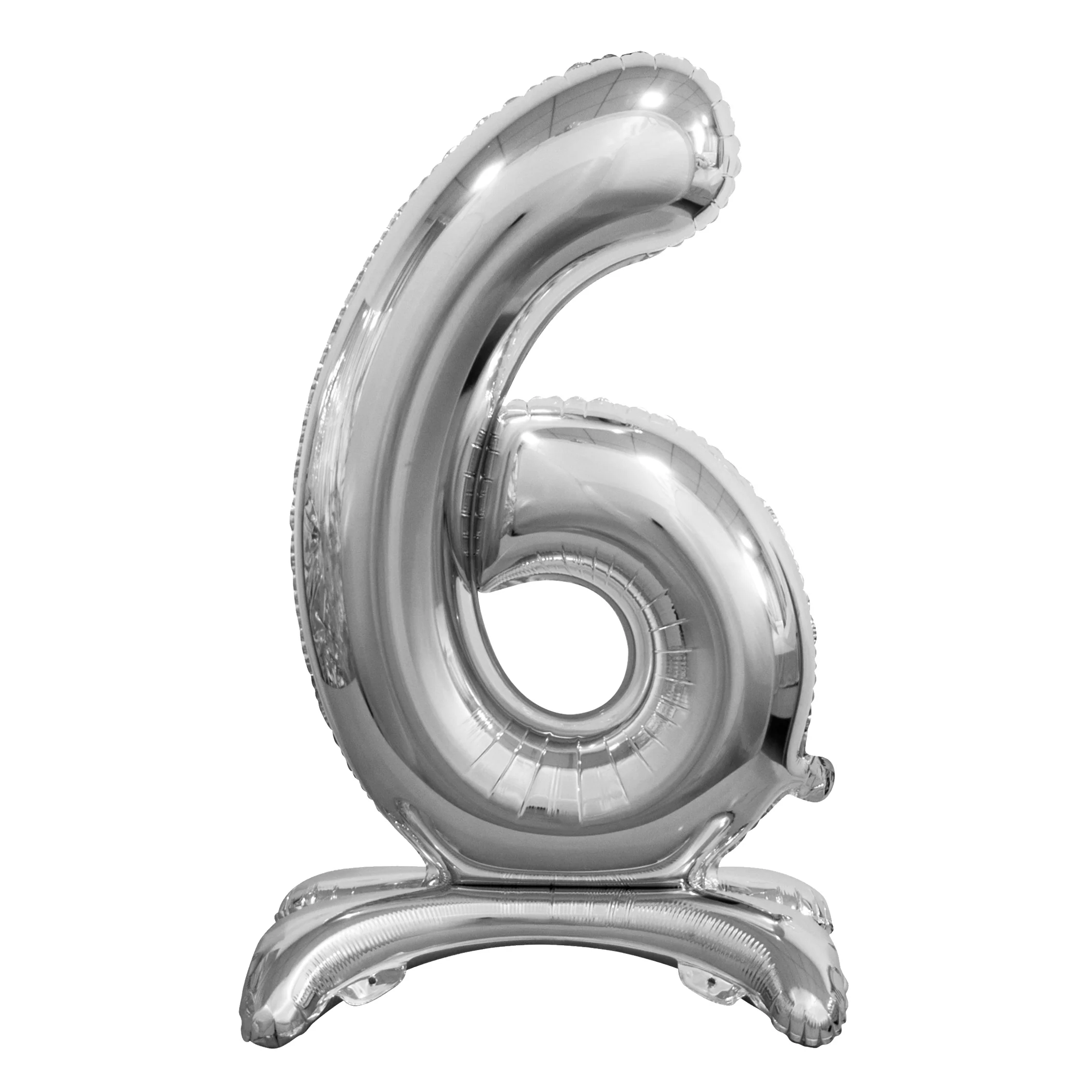 Numerofolio 6 jalustalla hopeanvärinen 74 cm