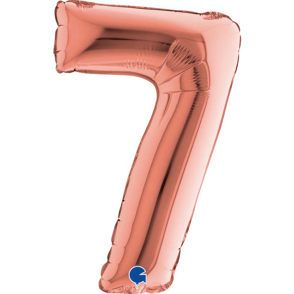 Numerofolio 7 ruusukullanvärinen puhallettava 35 cm