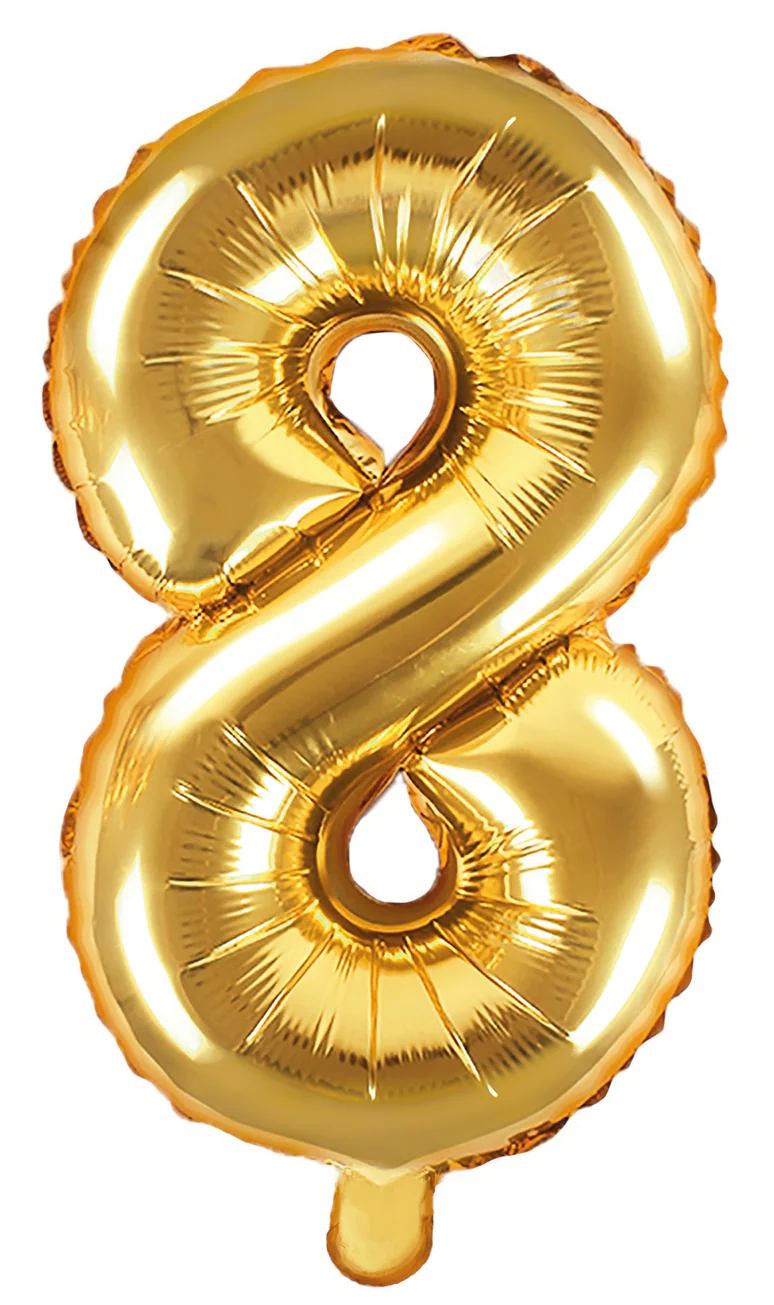 Numerofolio 8 kullanvärinen ilmatäytteinen 35 cm