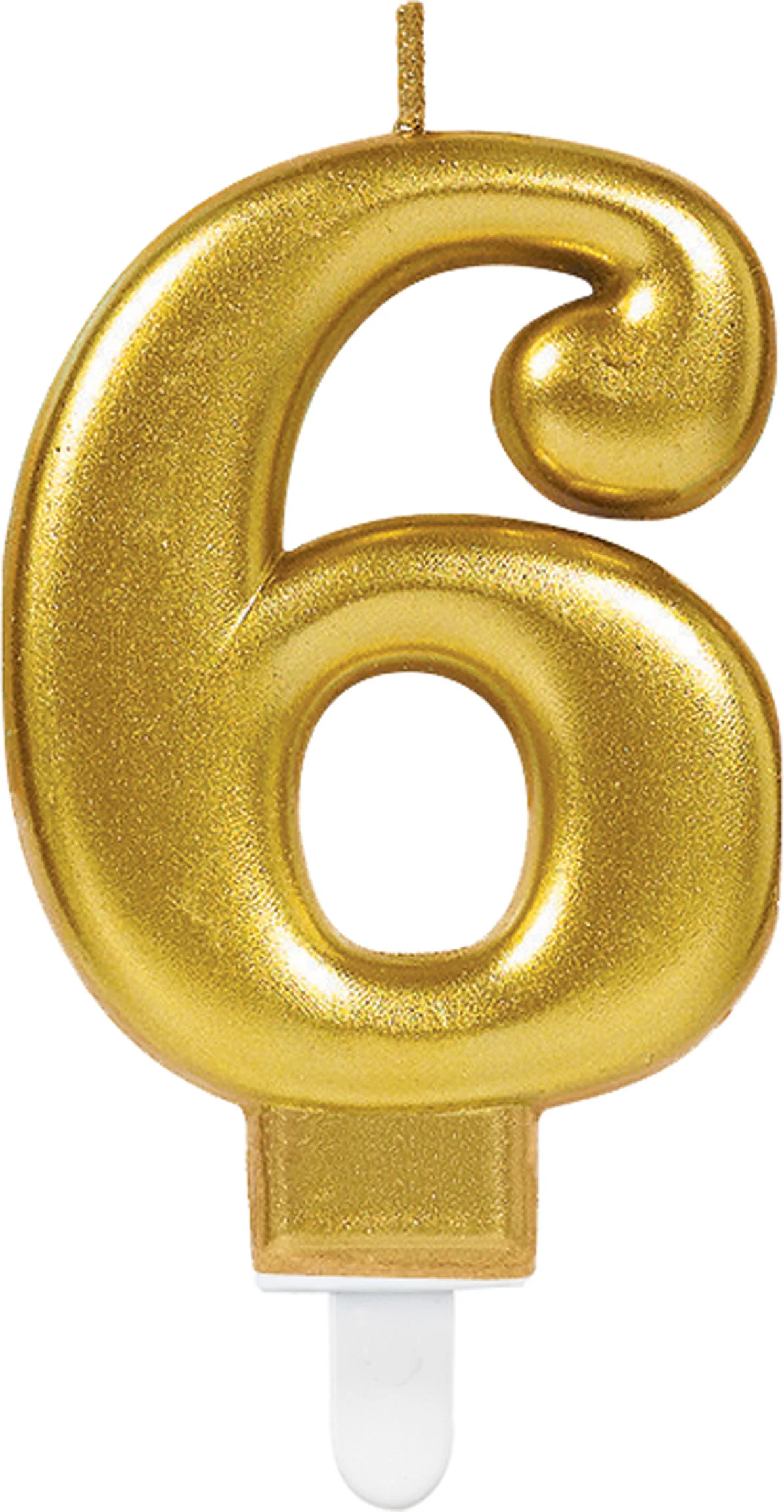 Numerokynttilä 6 kullanvärinen